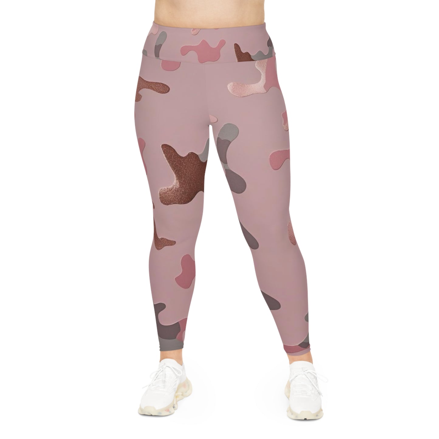 Blush Battle – Plus Size Camo Leggings