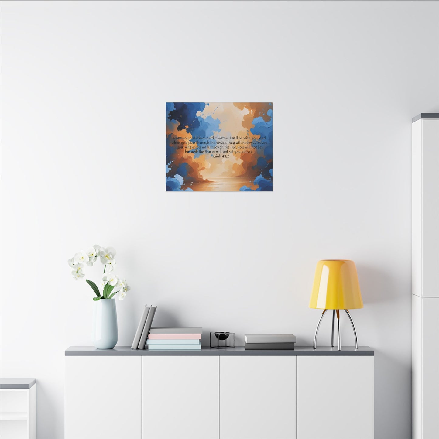 “Through the Fire & Water – Isaiah 43:2 Canvas”