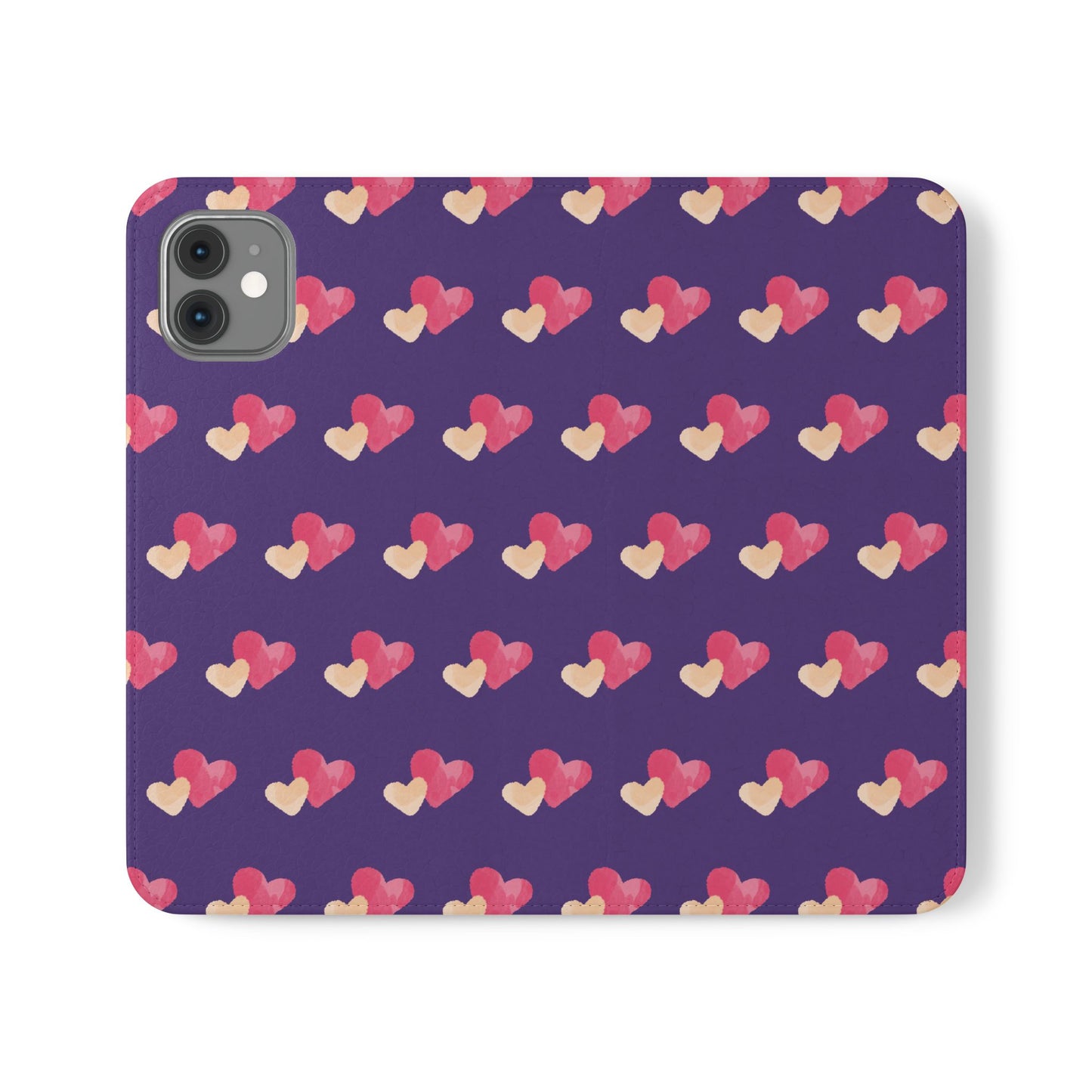 "Faith-Filled Hearts | Flip Phone Case – Purple"