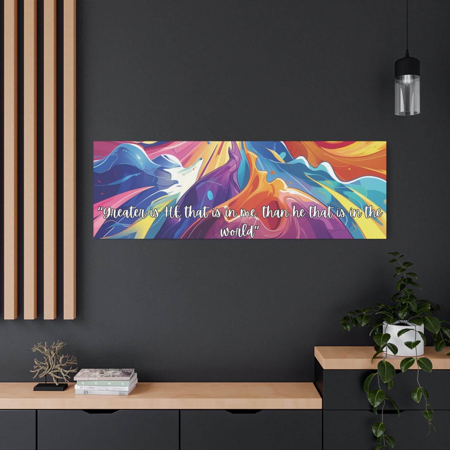 Greater Is He – Scripture Canvas Art
