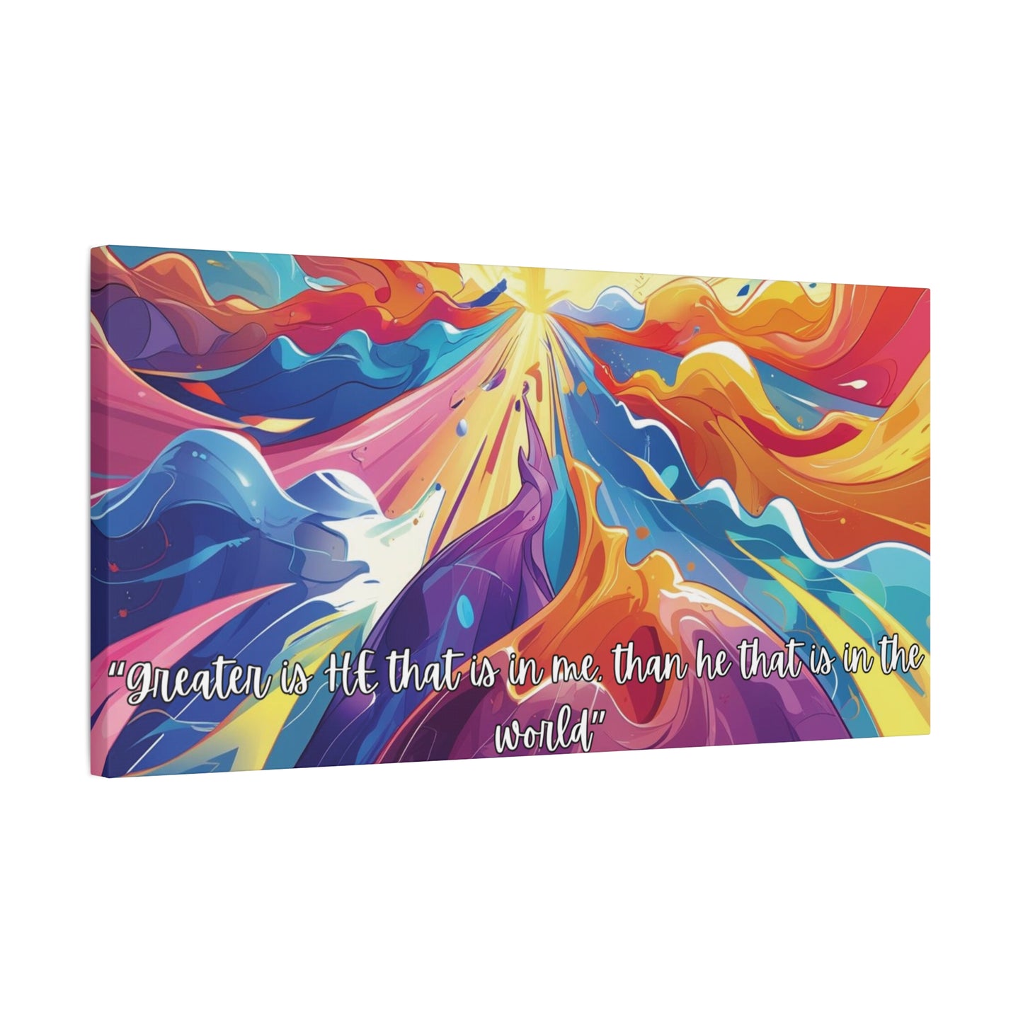 Greater Is He – Scripture Canvas Art