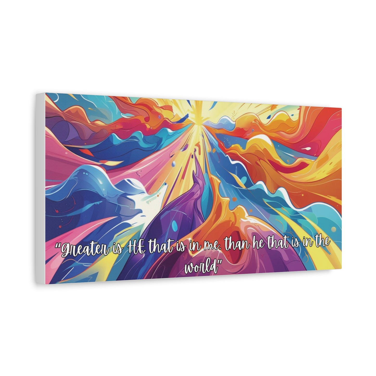 Greater Is He – Scripture Canvas Art
