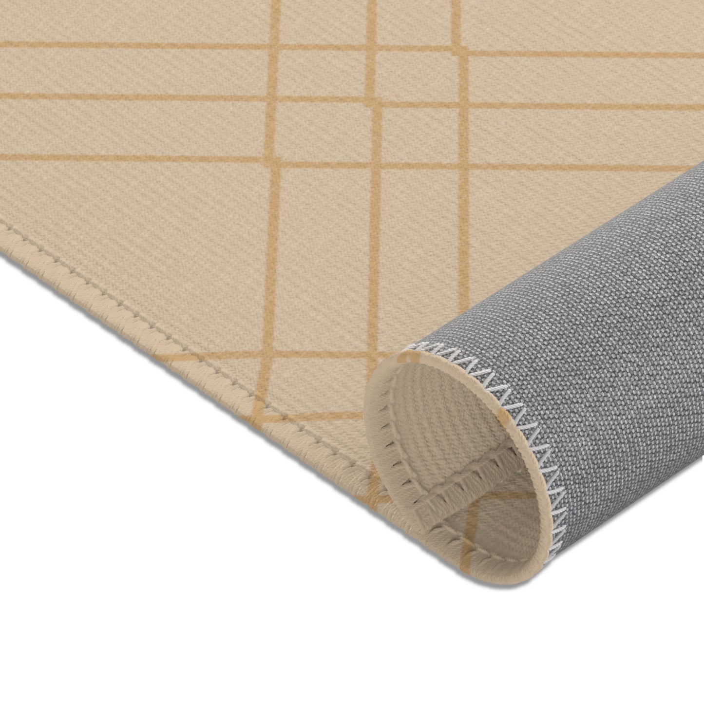"Divine Order: Diamond Weave Rug – Natural Deco Collection"