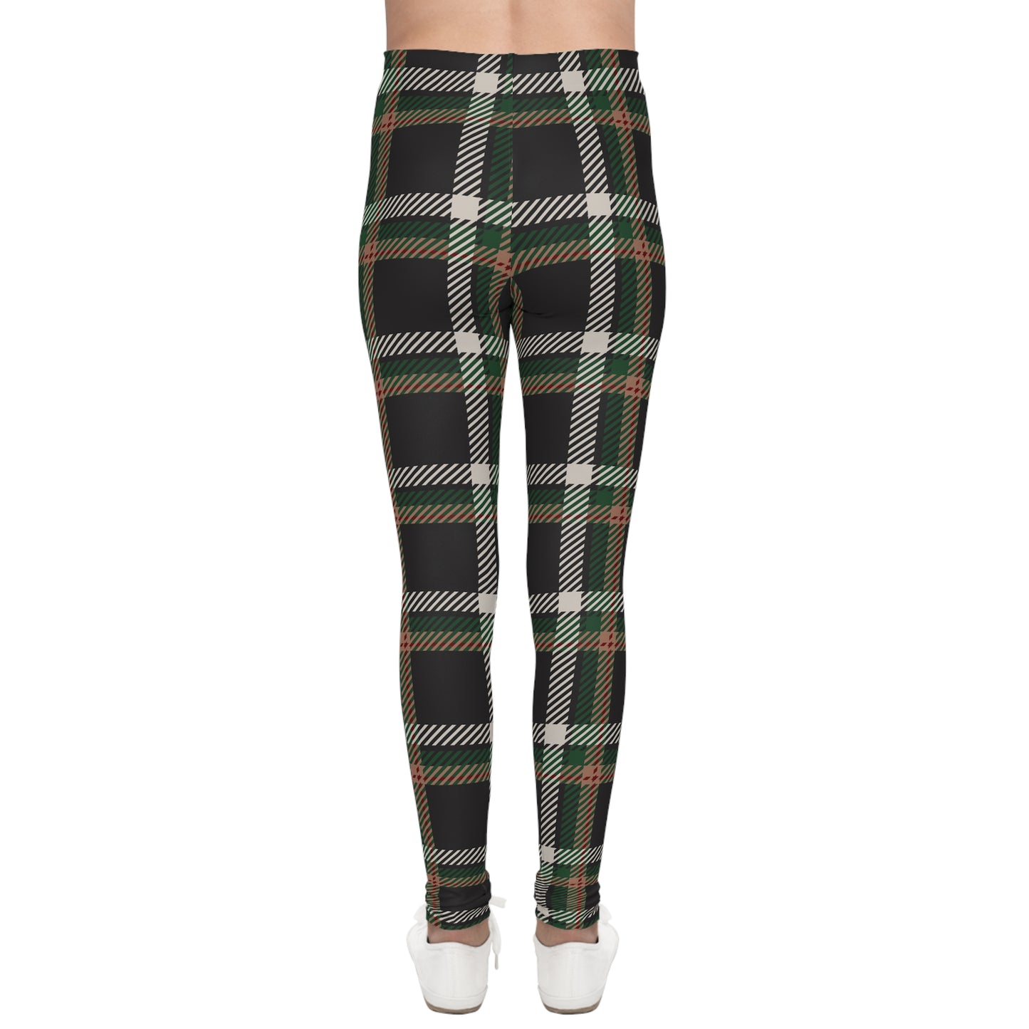 Faithful Tartan Youth Leggings – Rooted in Grace, Ready to Run