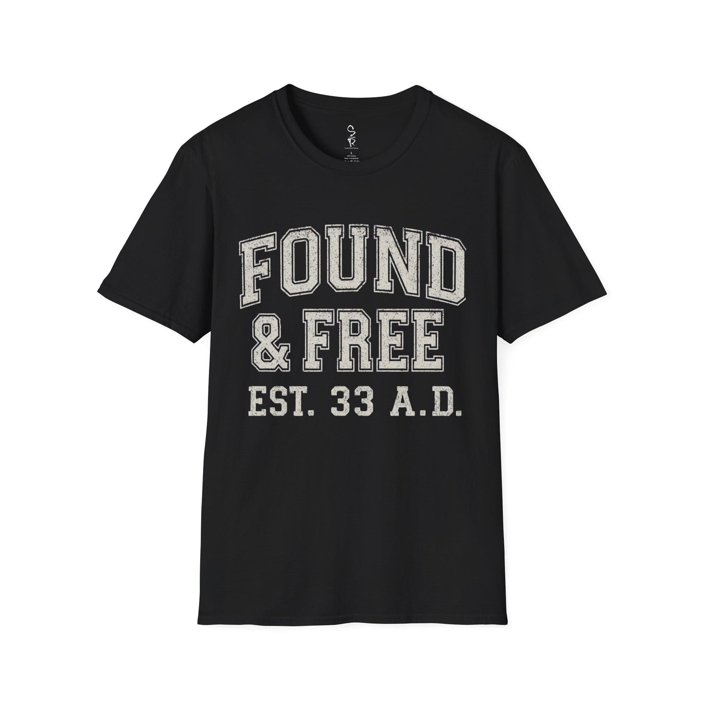 Found & Free Vintage Collegiate Tee – EST. 33 A.D. | Men’s Faith Streetwear