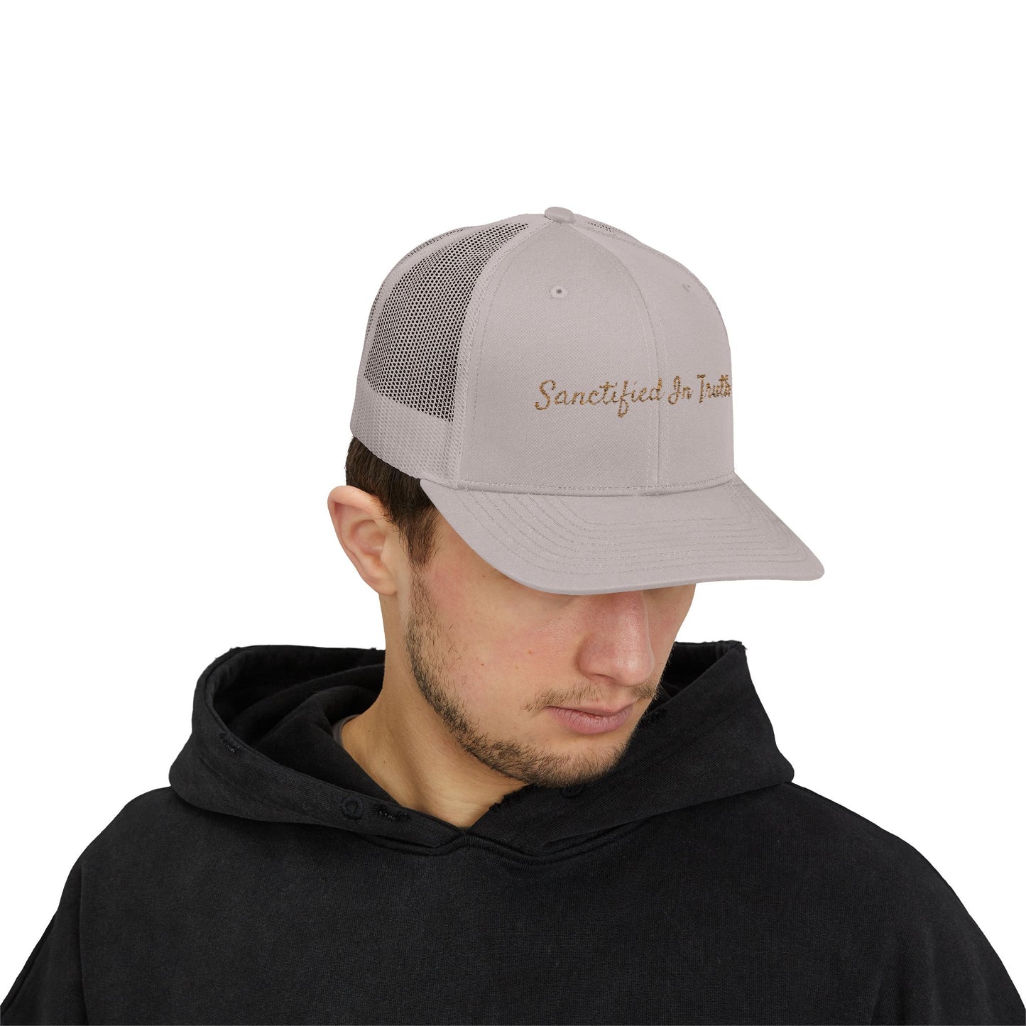Sanctified In Truth Mesh Trucker Hat – Faith on the Go