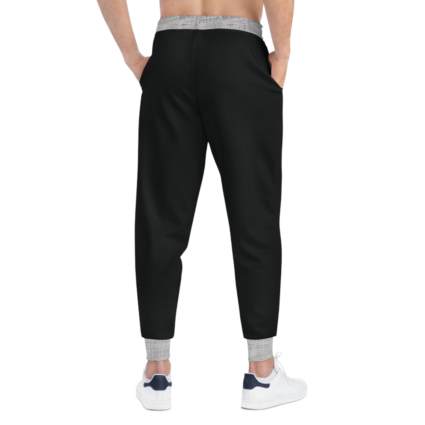 Grayscale Grid Trim Unisex Joggers for Comfort & Performance, Casual Wear, Gym Sessions, Travel, Gifts for Sports Lovers
