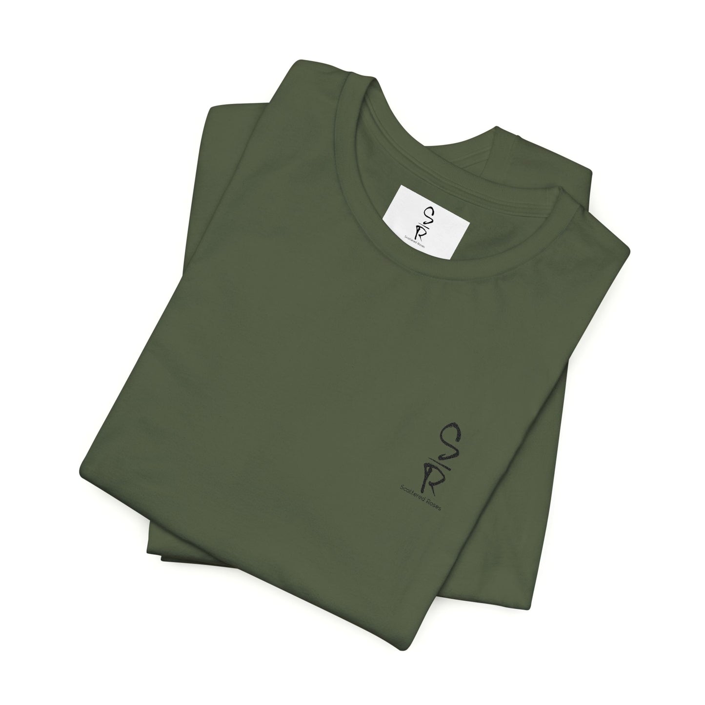 "Scattered Roses" Embroidered Logo Unisex Tee