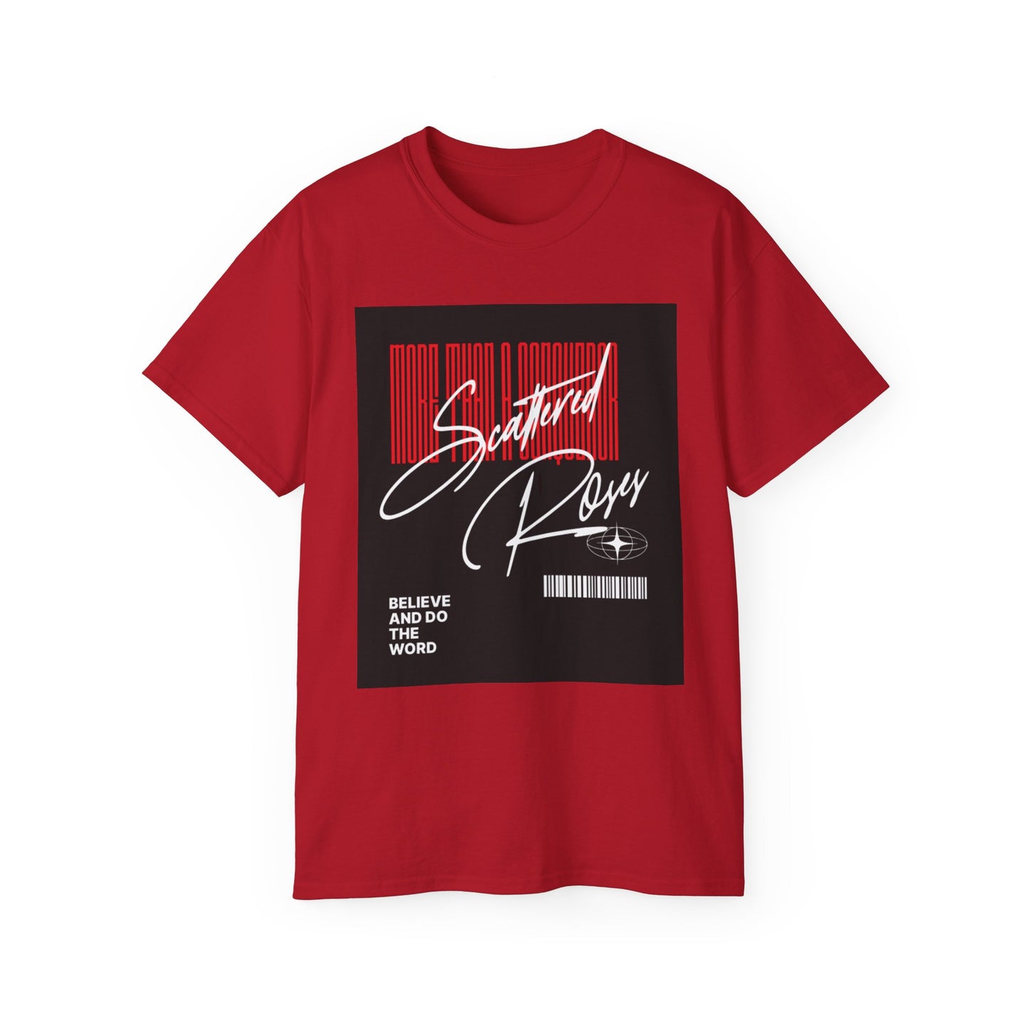 "More Than a Conqueror" Scattered Roses Tee
