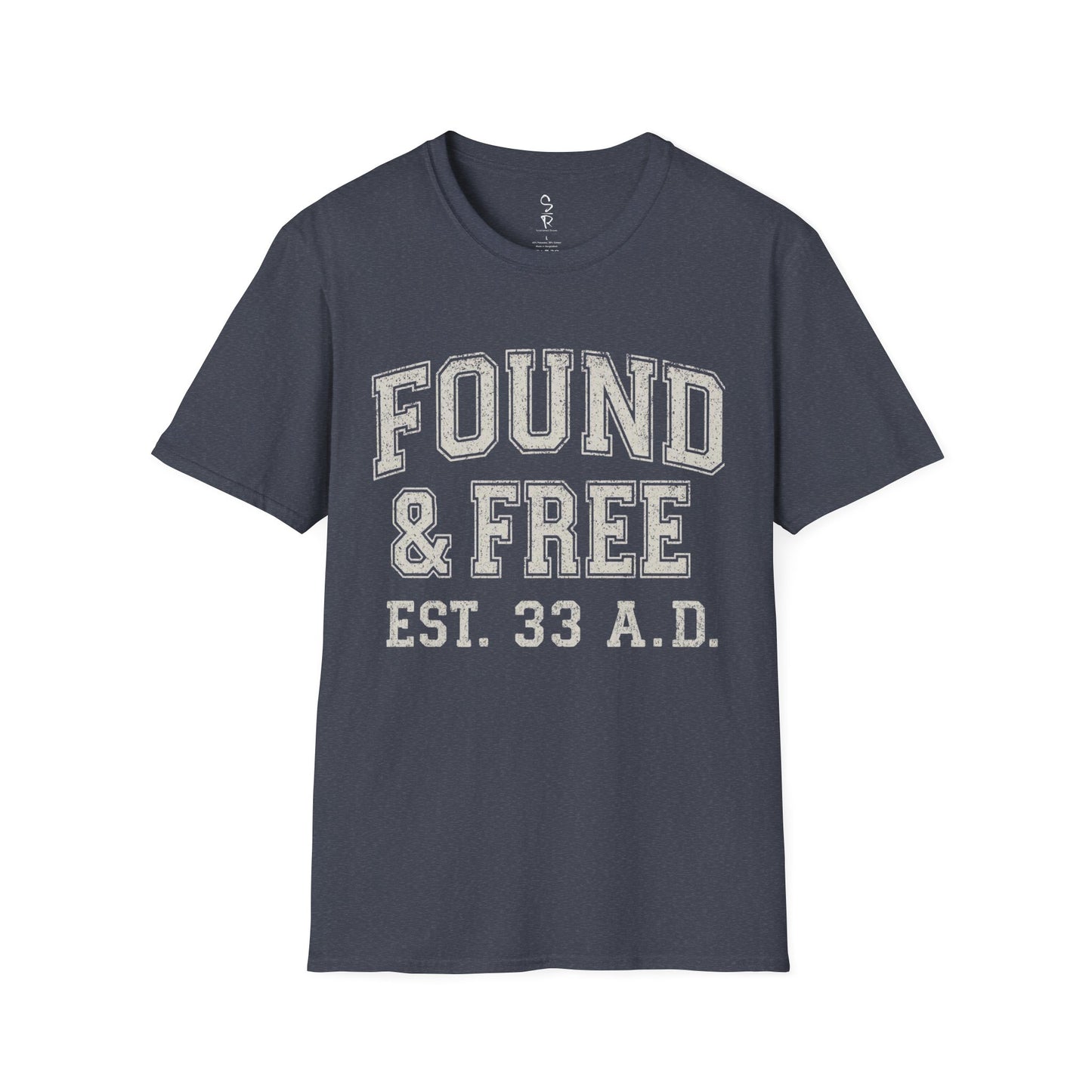 Found & Free Vintage Collegiate Tee – EST. 33 A.D. | Men’s Faith Streetwear