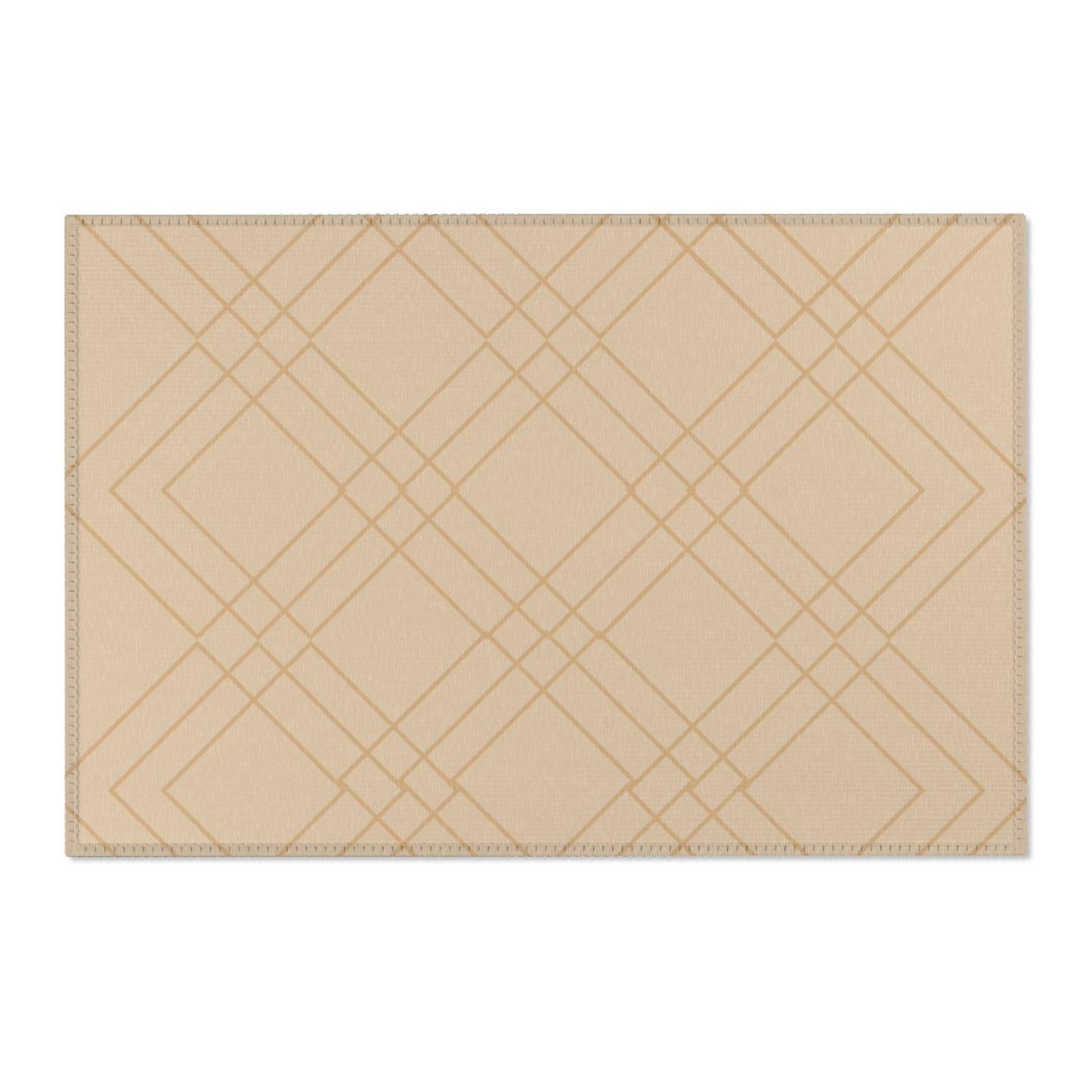 "Divine Order: Diamond Weave Rug – Natural Deco Collection"