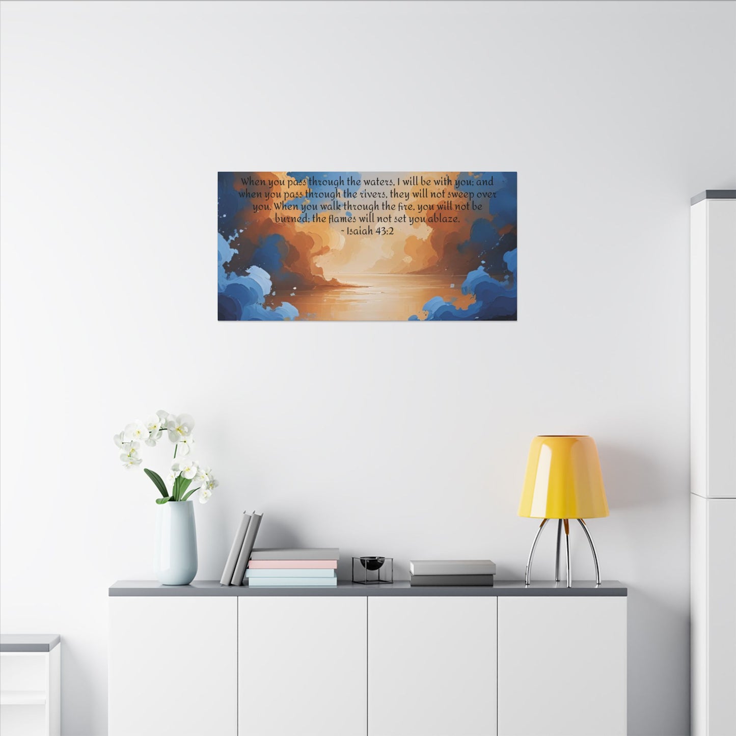 “Through the Fire & Water – Isaiah 43:2 Canvas”