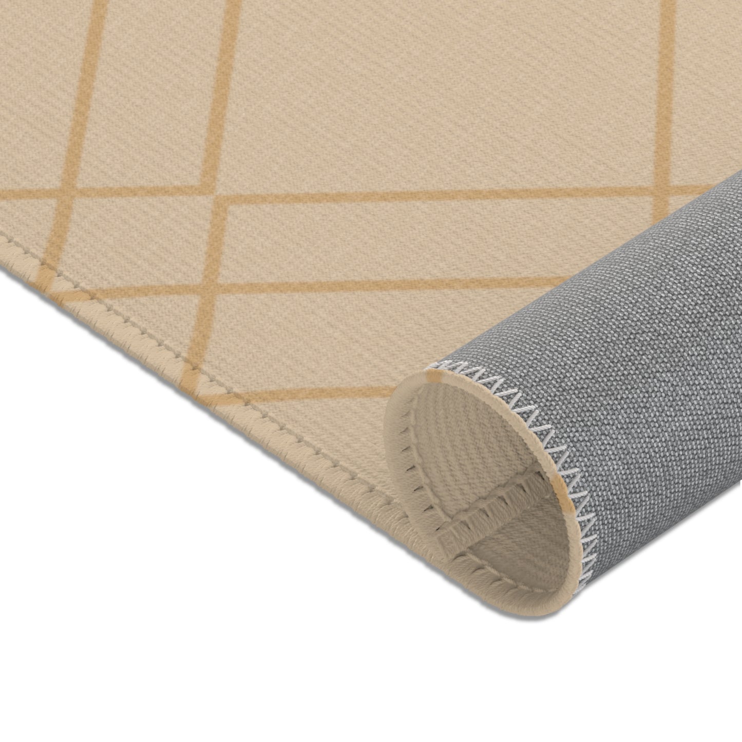 "Divine Order: Diamond Weave Rug – Natural Deco Collection"