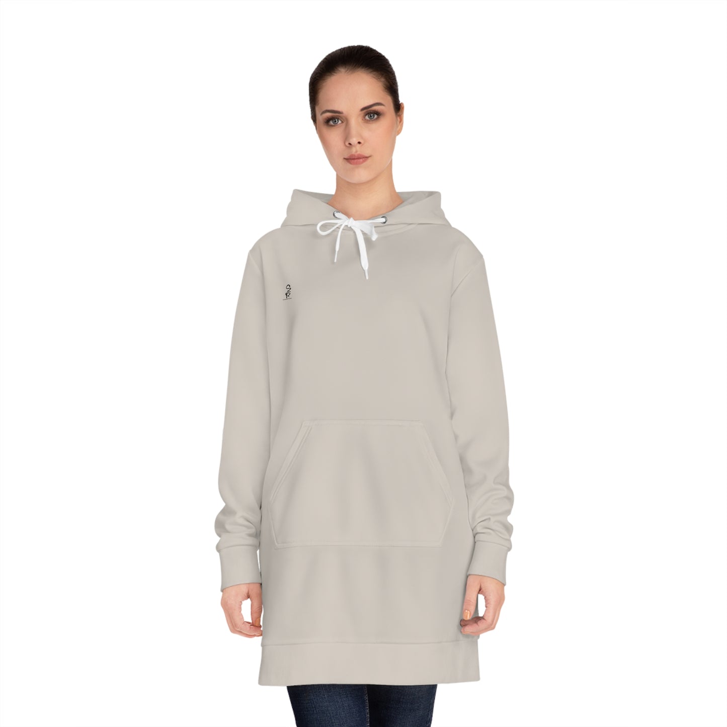 Whispers of Winter Solid Hoodie Dress – Stone Beige