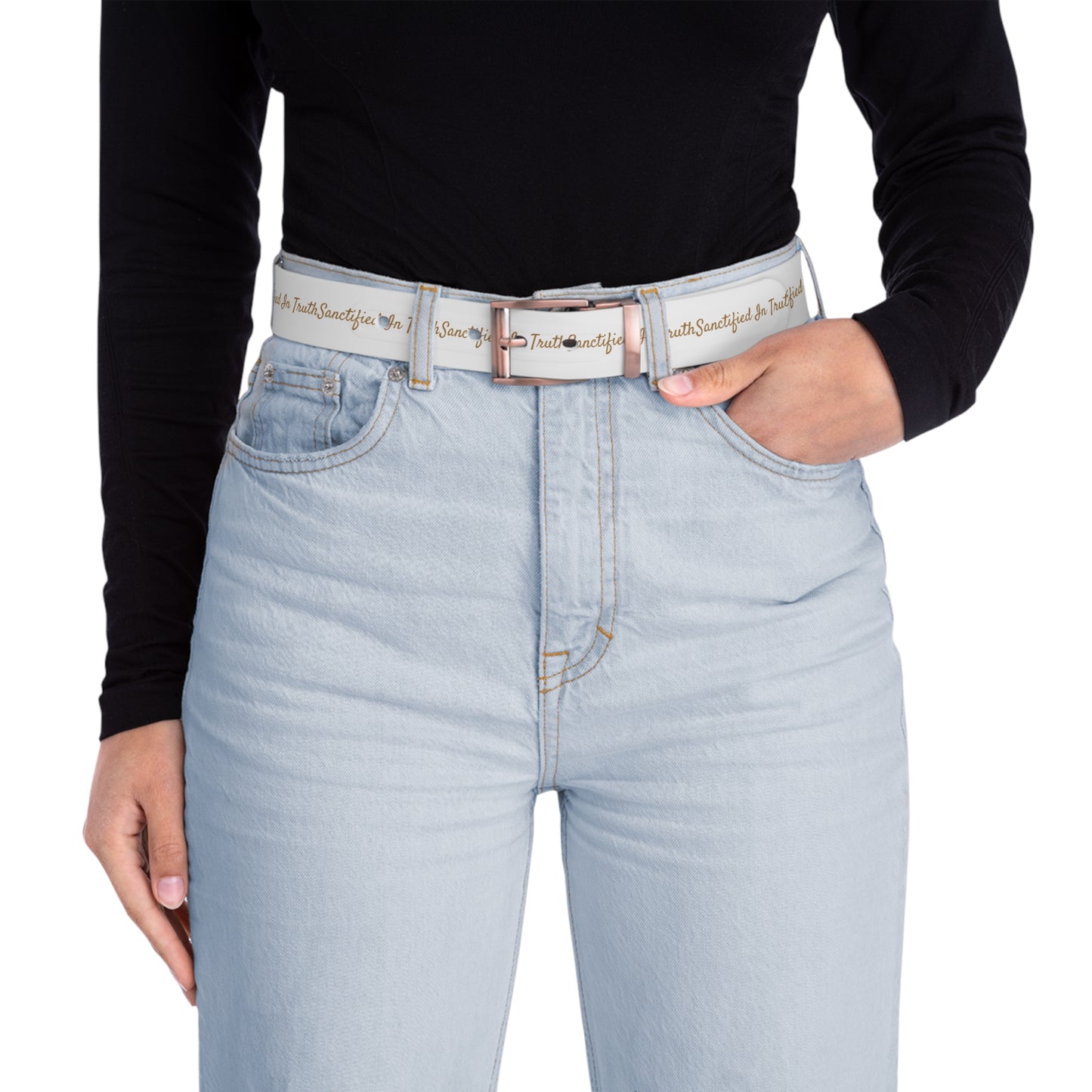 Sanctified In Truth Belt – White & Gold Edition