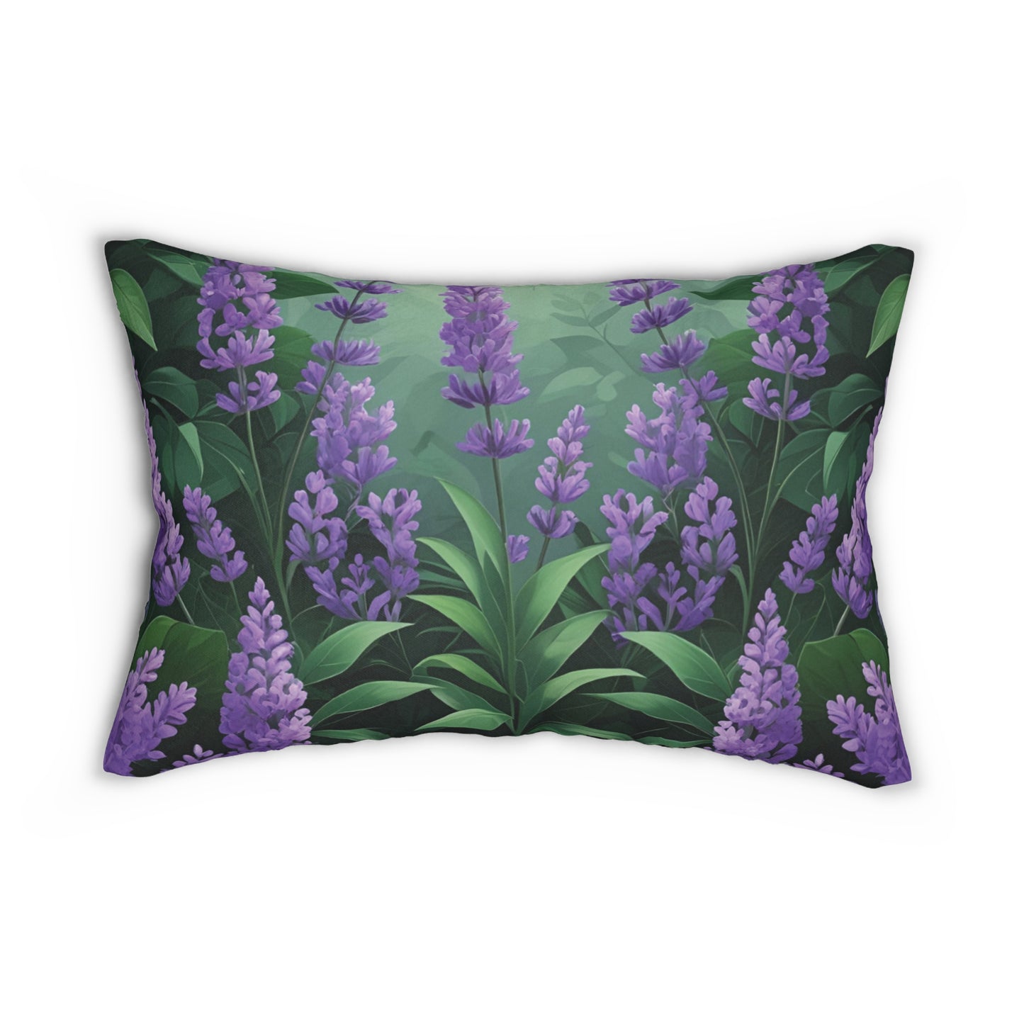 Rest Among the Lavender: Faithful Calm Lumbar Pillow, Lavender Print Cushion, Home Decor, Gift for Garden Lovers, Relaxing Atmosphere Accent Pillow