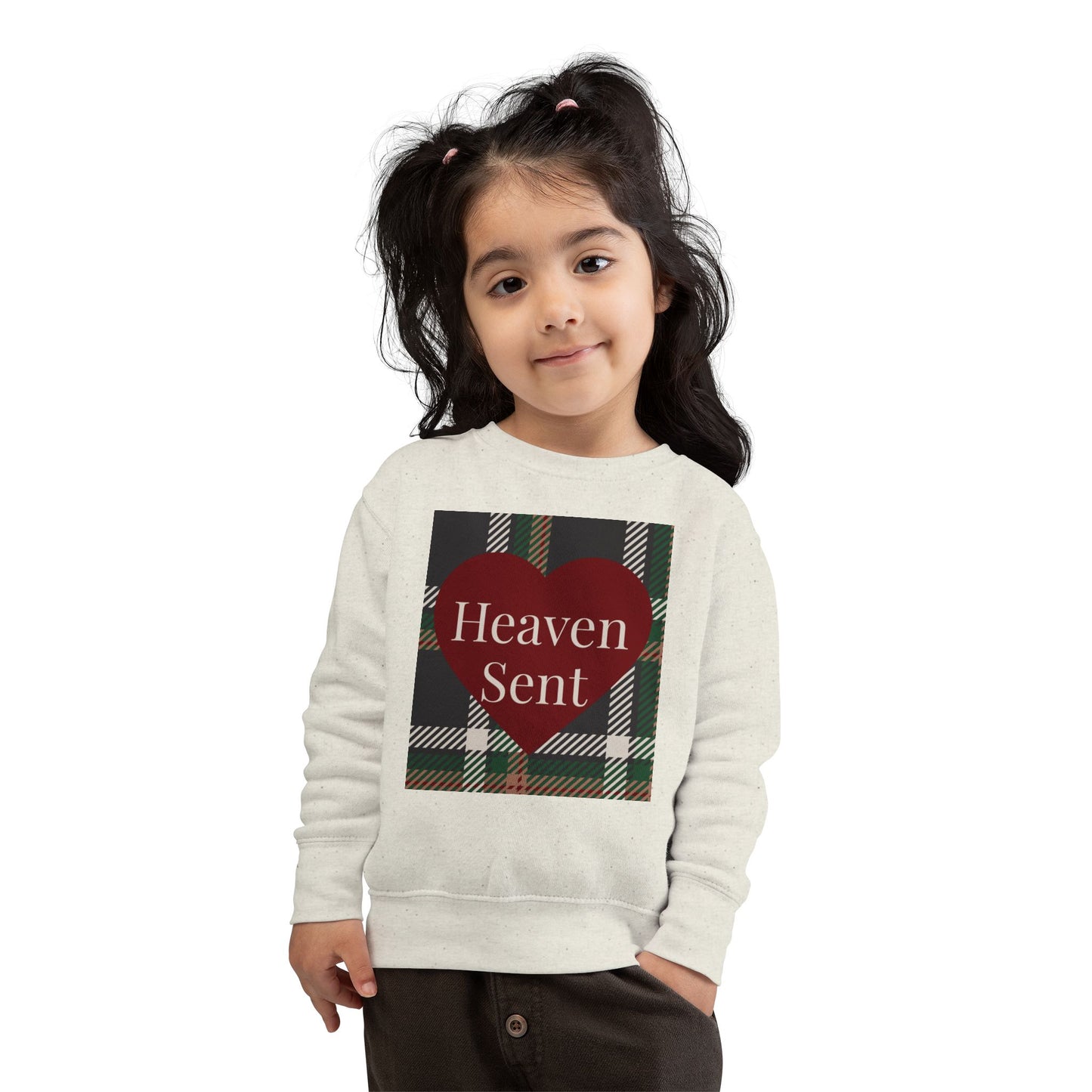 Heaven Sent Toddler Sweatshirt – Faithful Tartan Heart