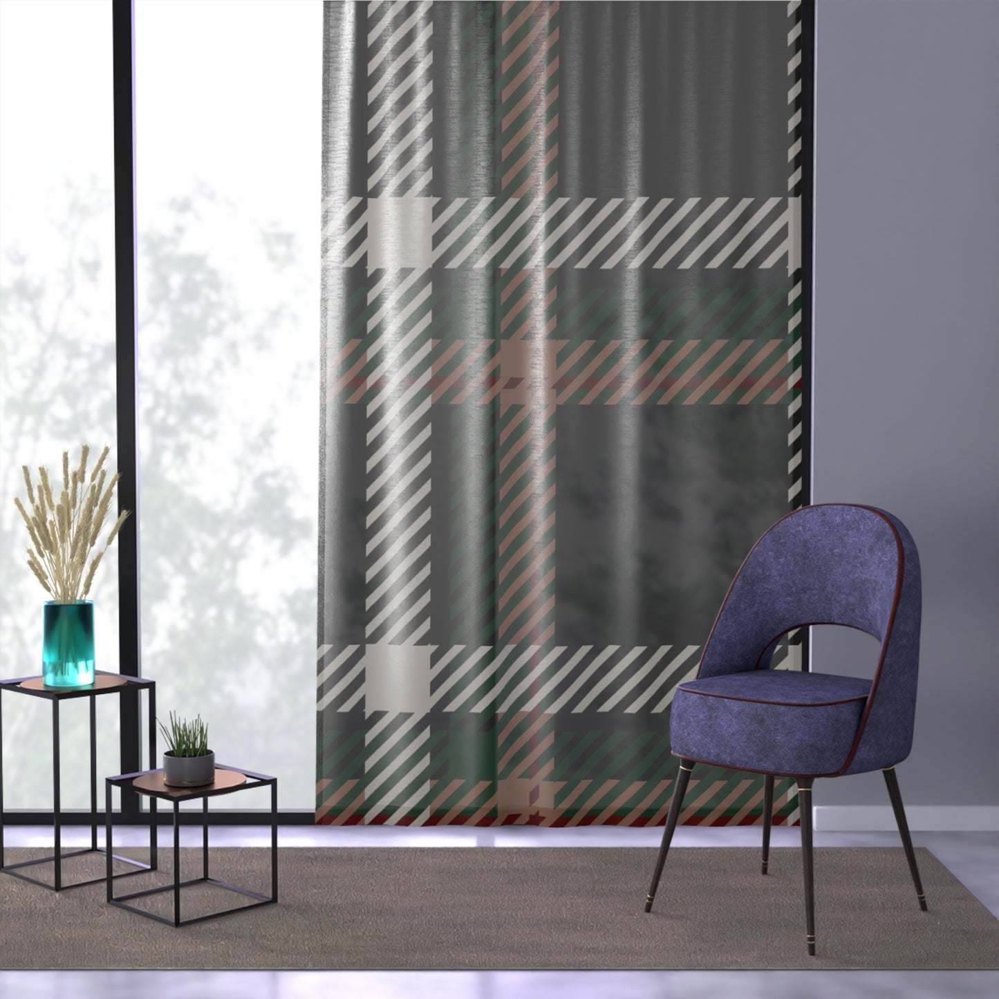 Faithful Tartan Curtain – Blocky Remix