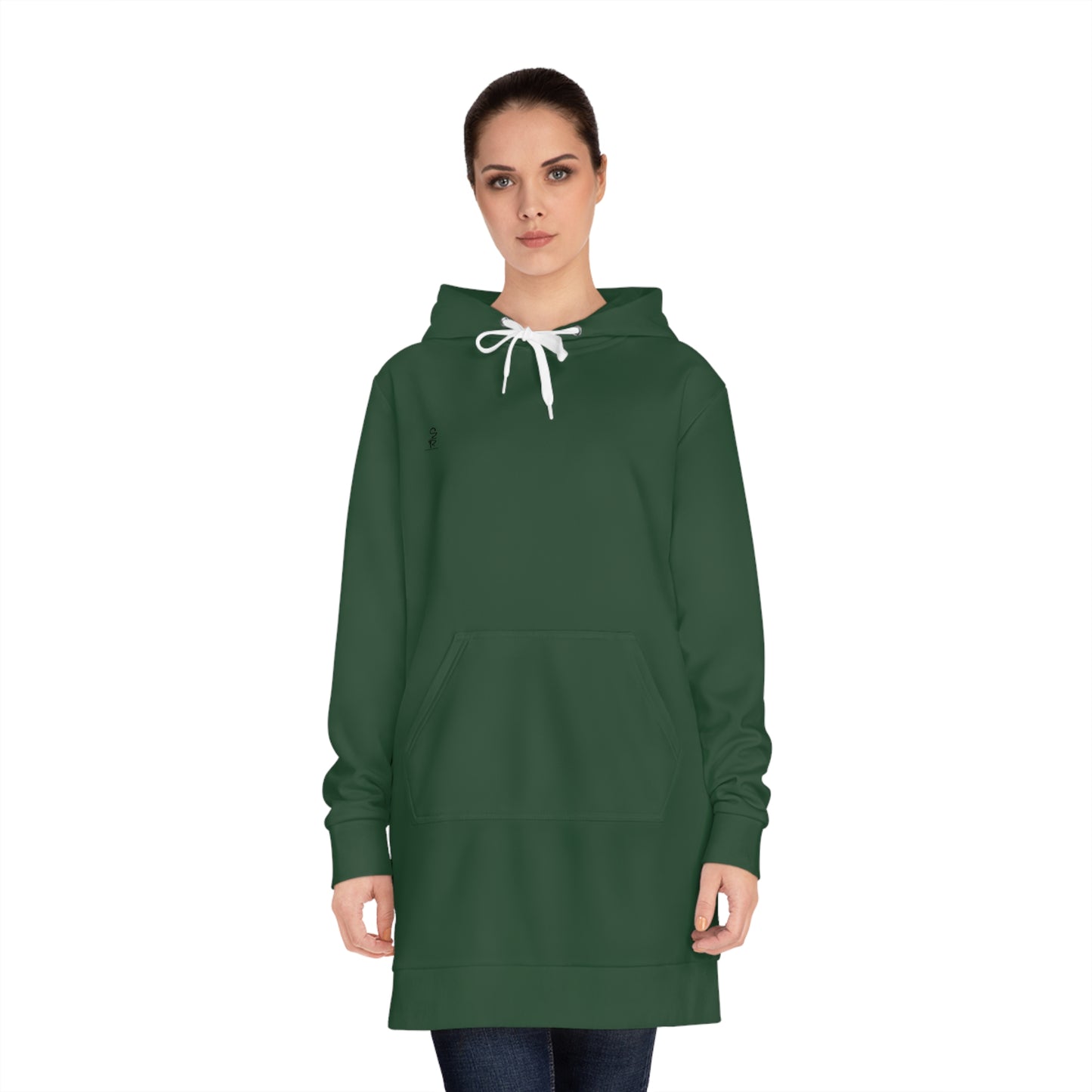 Whispers of Winter Solid Hoodie Dress – Forest Green