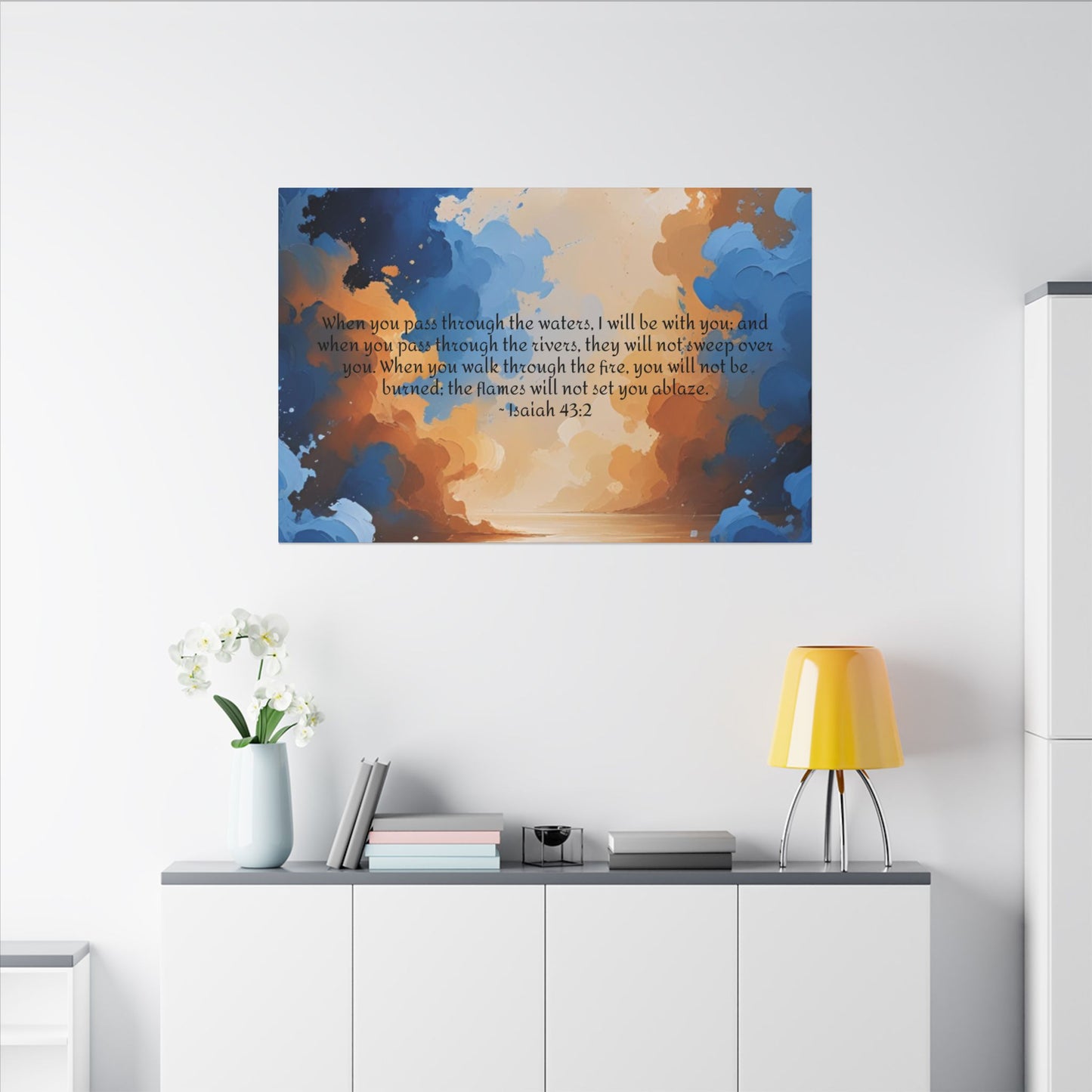 “Through the Fire & Water – Isaiah 43:2 Canvas”