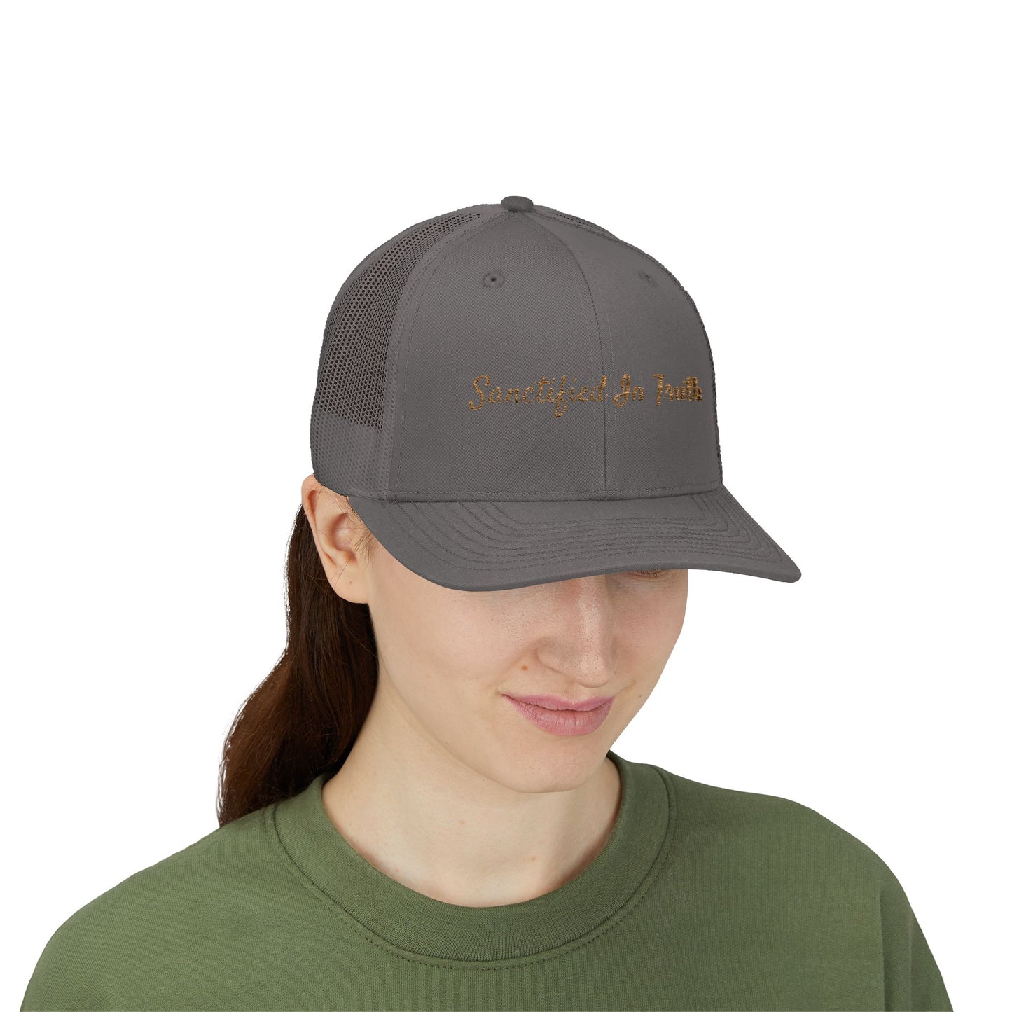 Sanctified In Truth Mesh Trucker Hat – Faith on the Go