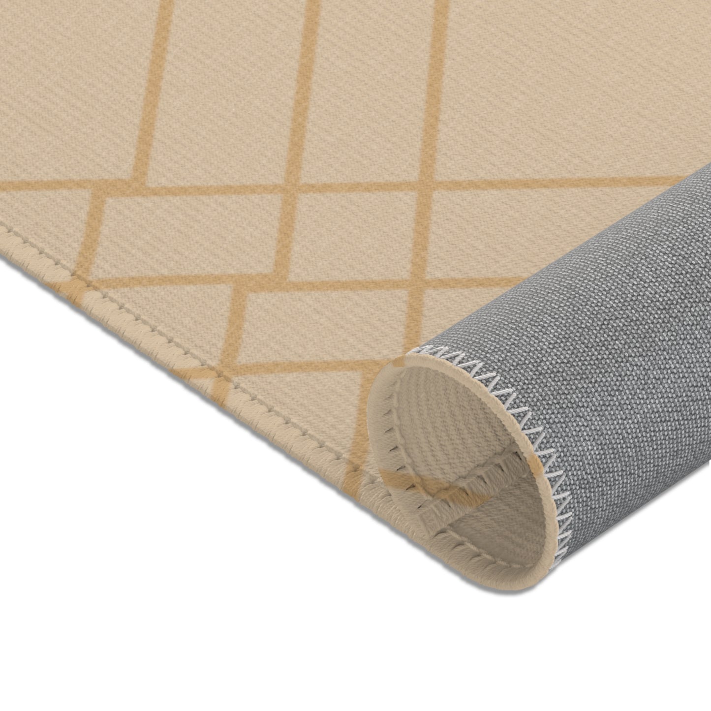 "Divine Order: Diamond Weave Rug – Natural Deco Collection"