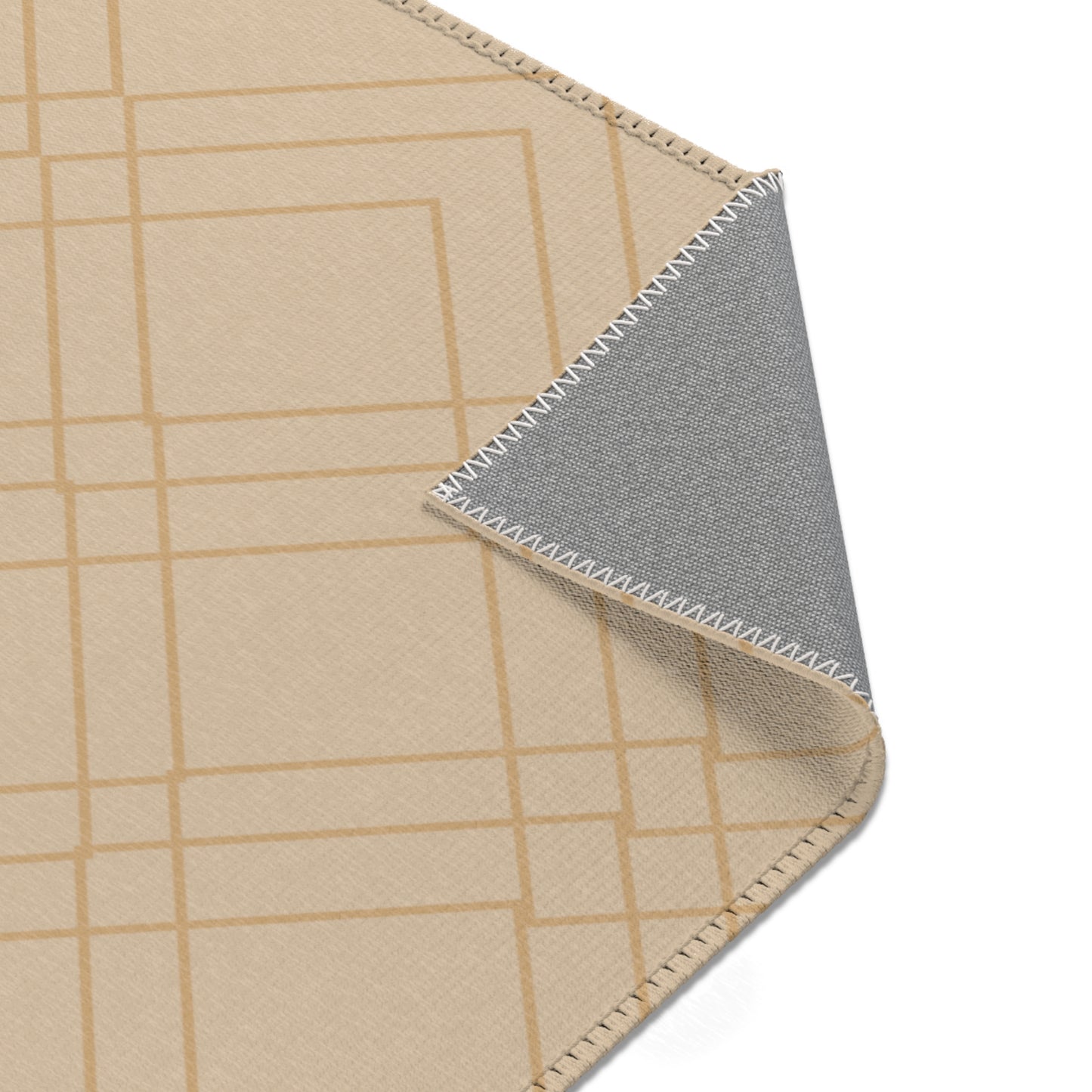 "Divine Order: Diamond Weave Rug – Natural Deco Collection"