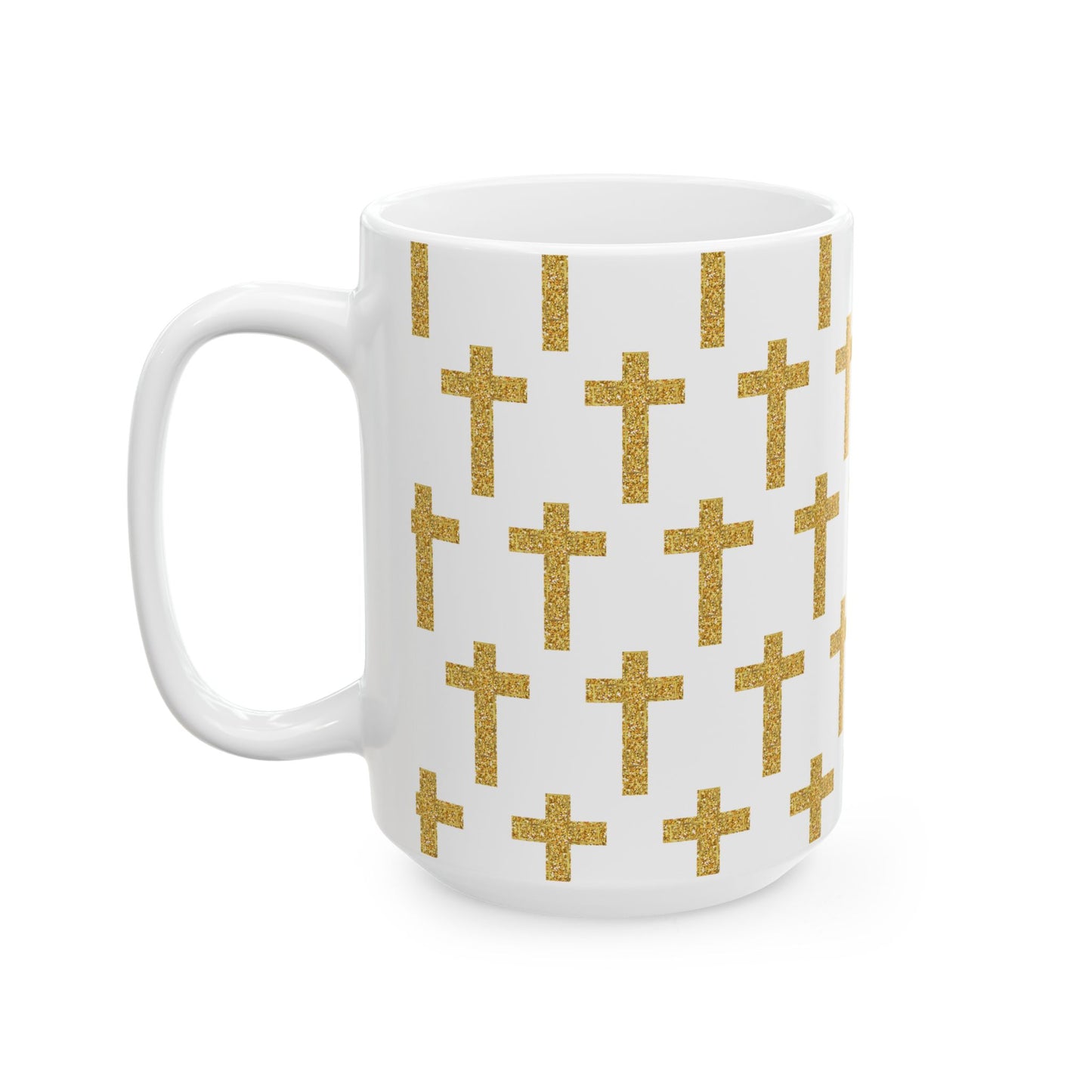 Faith in Every Sip – Gold Cross Mug - 11oz, 15oz