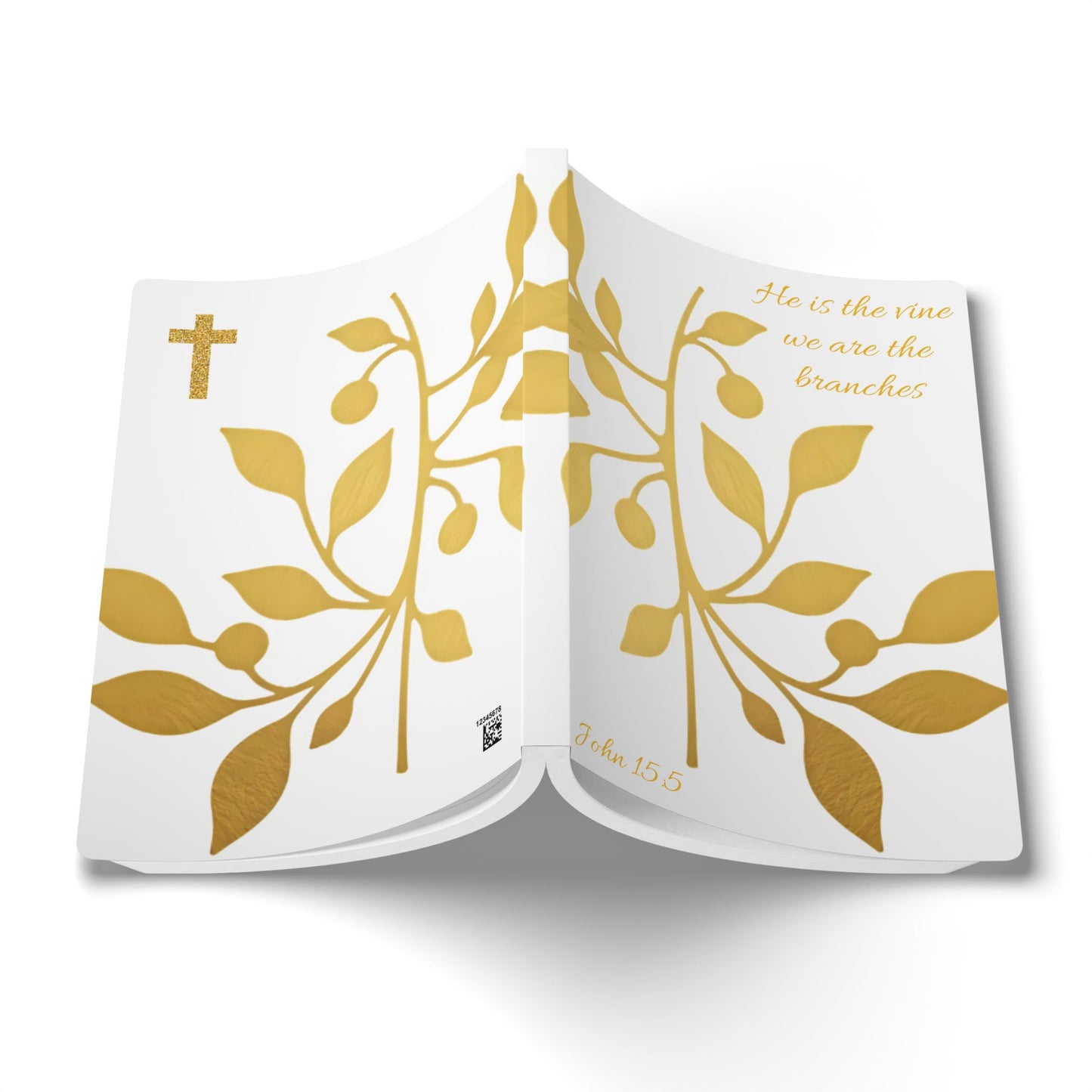 The Vine & The Branches – John 15:5 Journal (White & Gold)