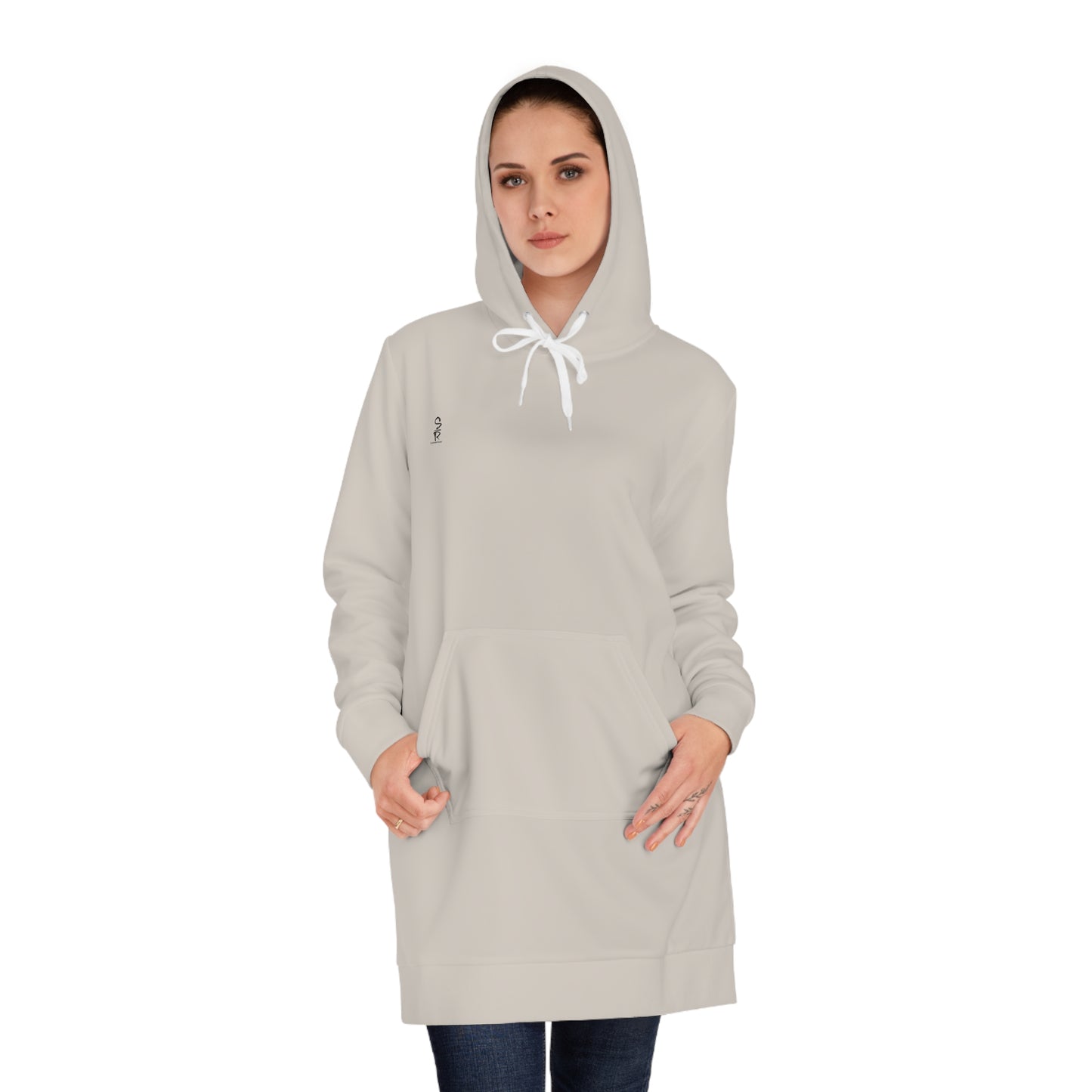Whispers of Winter Solid Hoodie Dress – Stone Beige