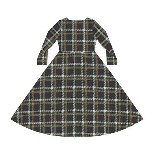 Faithful Tartan – Women’s Long Sleeve Midi Dress