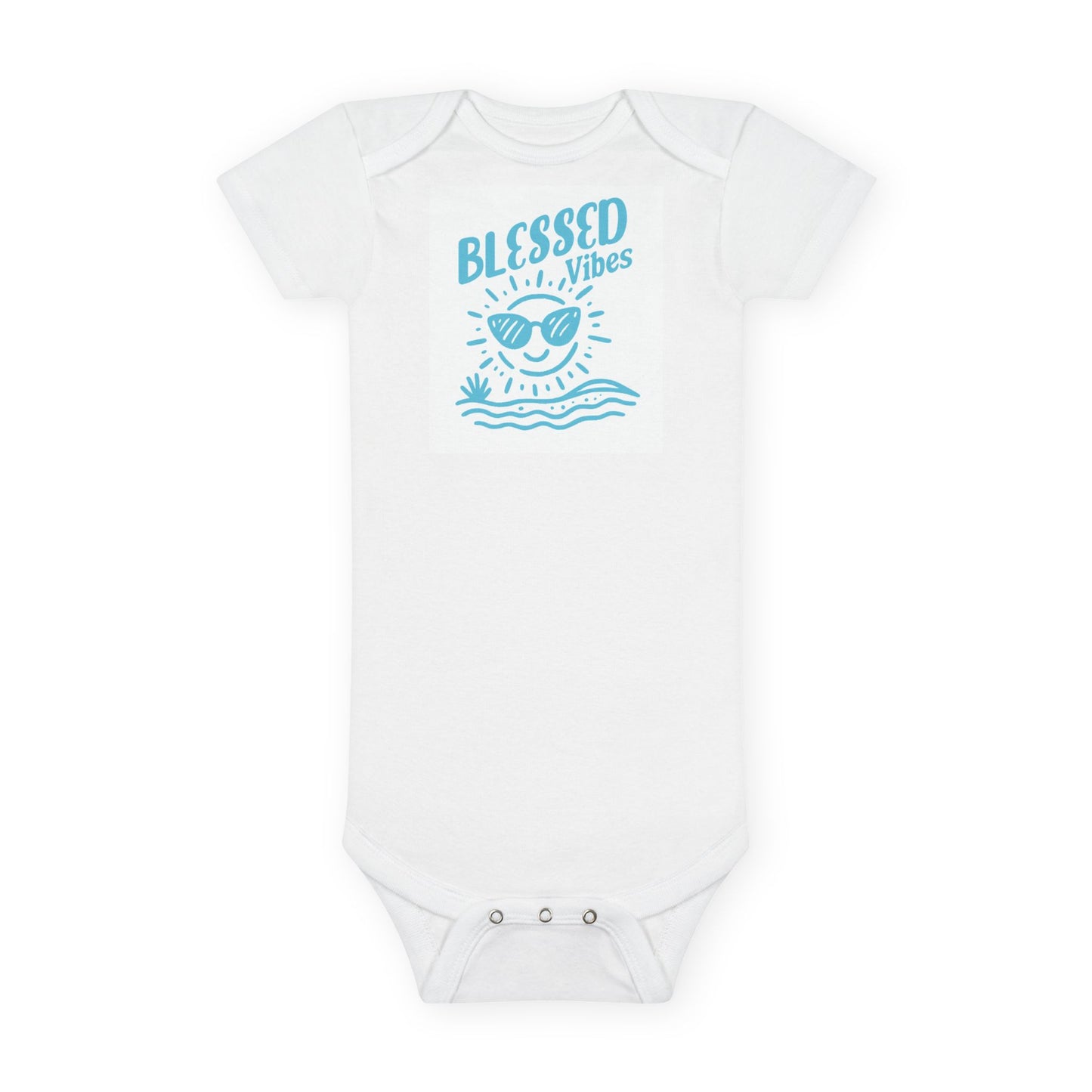 Blessed Vibes Organic Baby Onesie – Sky, Summer Gift for Newborns, Eco-Friendly Onesie, Baby Shower Gift, Cute Baby Clothing