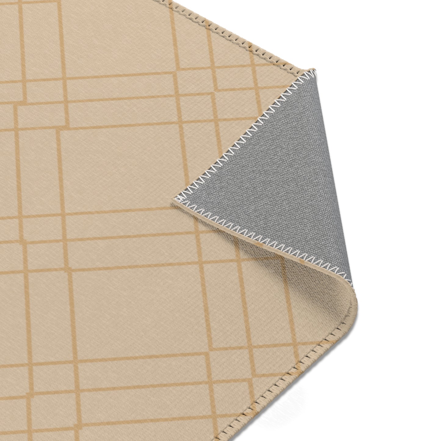 "Divine Order: Diamond Weave Rug – Natural Deco Collection"