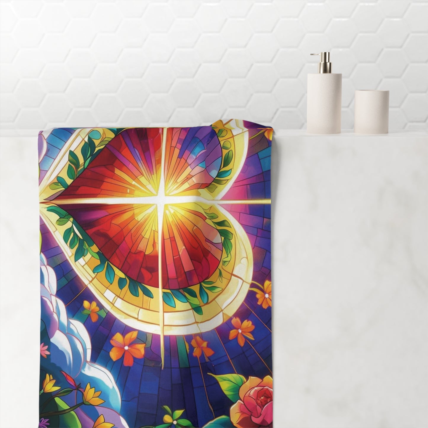 Radiant Grace – Sacred Heart Bath Towel