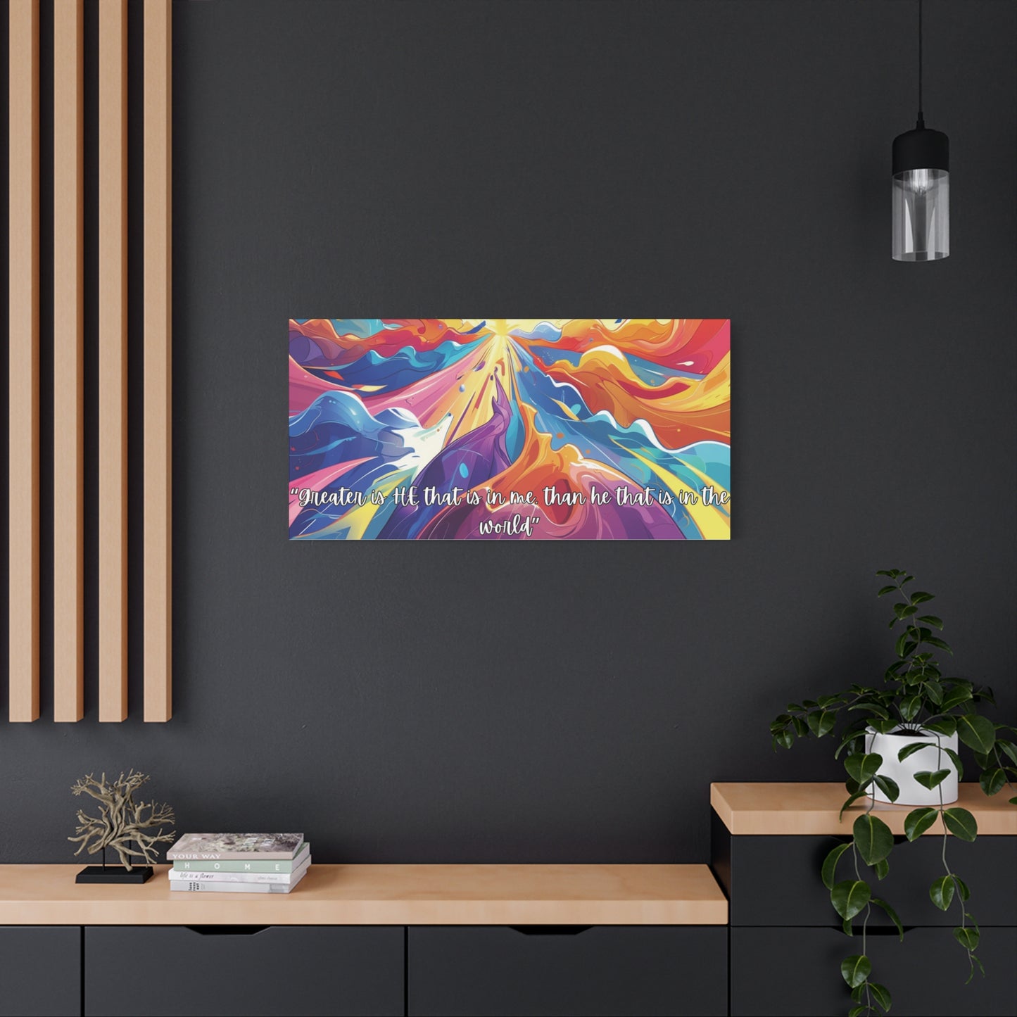 Greater Is He – Scripture Canvas Art