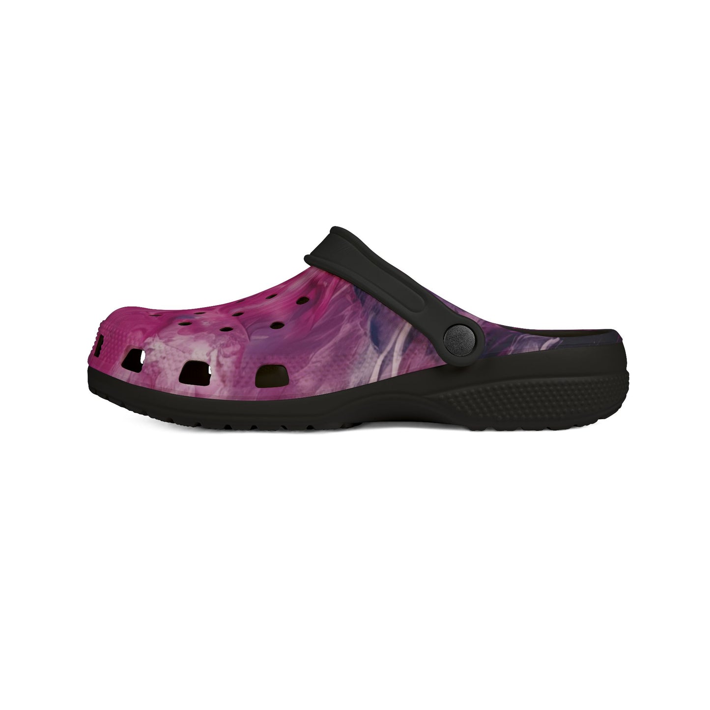 "Steppin’ Bold – Purple Marble Clogs"