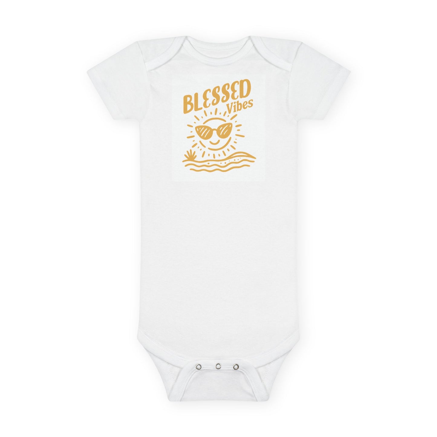 Blessed Vibes Organic Baby Onesie – Sunshine, Summer Gift for Newborns, Eco-Friendly Onesie, Baby Shower Gift, Cute Baby Clothing
