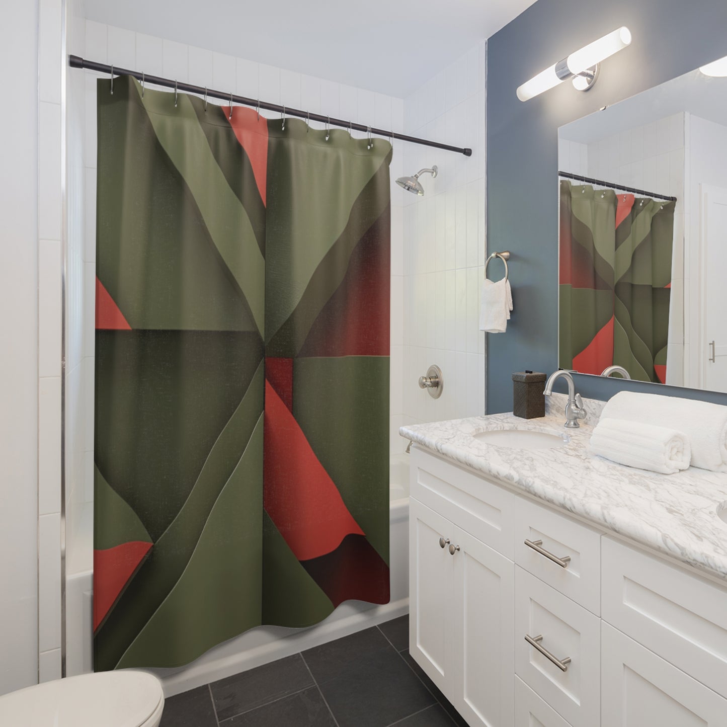 "Urban Warrior Shower Curtain – Bold Lines, Brave Vibes"