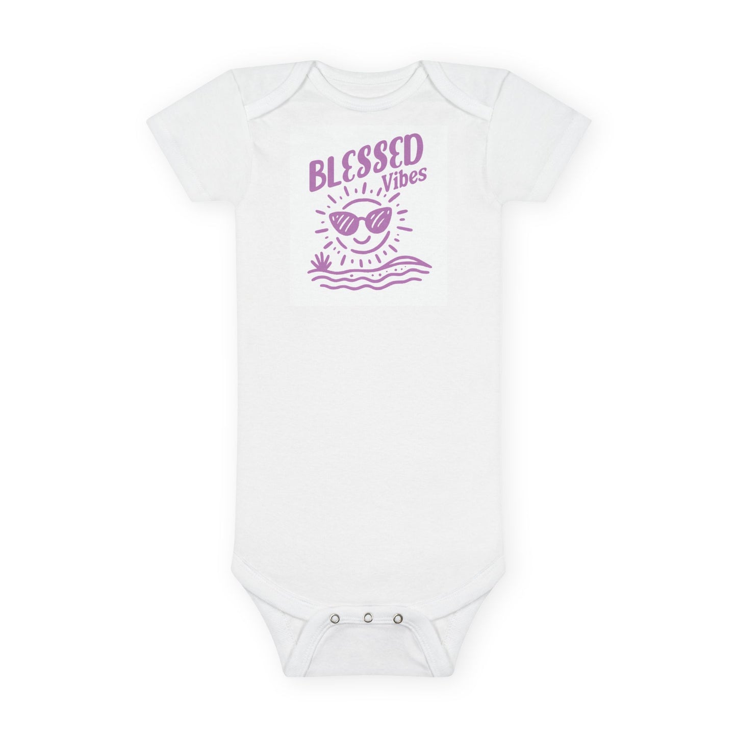 Blessed Vibes Organic Baby Onesie, Summer Gift for Newborns, Eco-Friendly Onesie, Baby Shower Gift, Cute Baby Clothing
