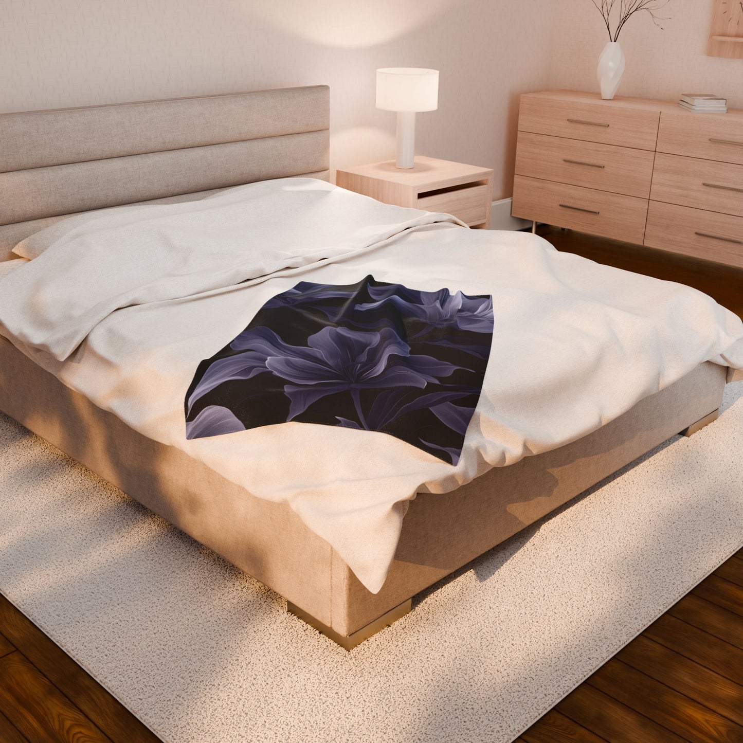 Midnight Bloom Throw Blanket