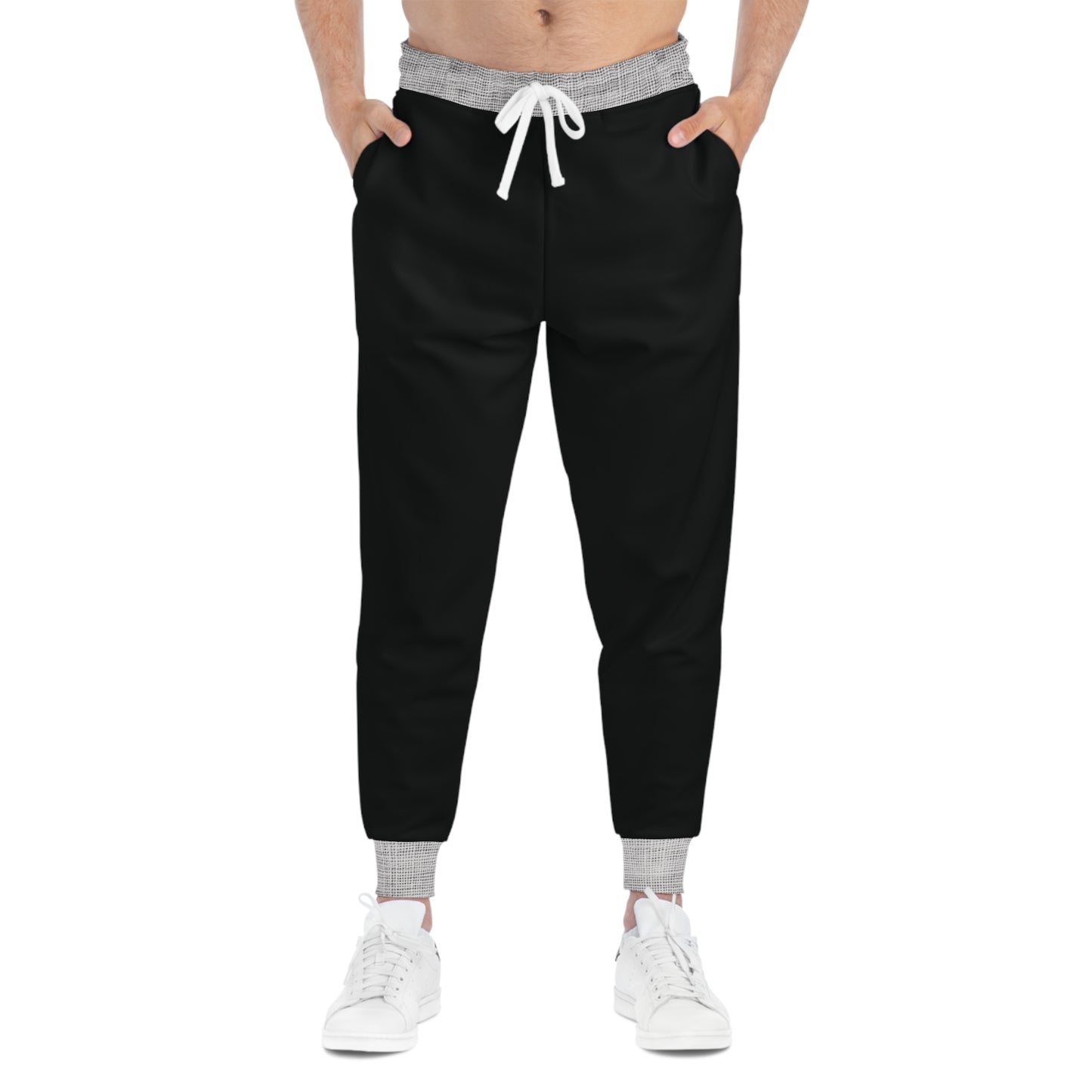 Grayscale Grid Trim Unisex Joggers for Comfort & Performance, Casual Wear, Gym Sessions, Travel, Gifts for Sports Lovers