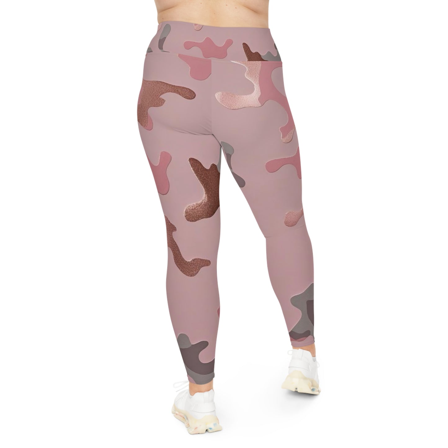 Blush Battle – Plus Size Camo Leggings