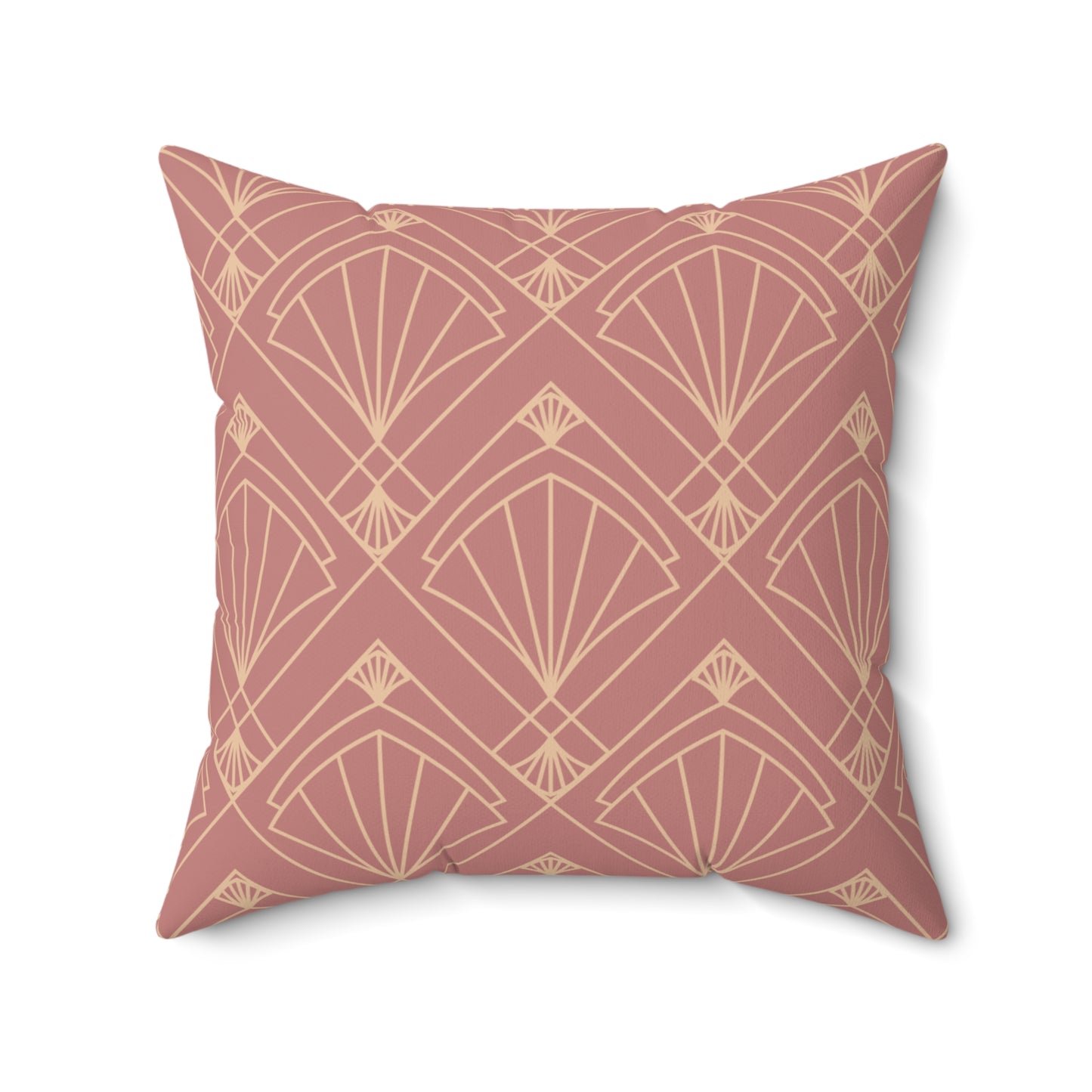 Rose Deco Luxe Throw Pillow – Diamond Fan Pattern