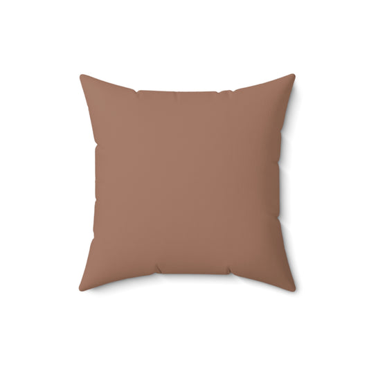 Faithful Tartan Cushion – Mocha Mousse Front, Plaid Back | Faux Suede Throw Pillow