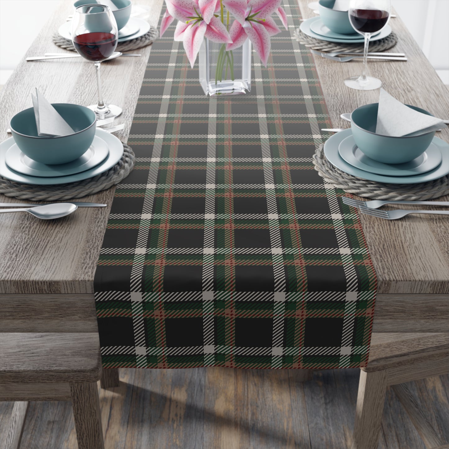 Faithful Tartan Table Runner – Rooted in Grace, Designed for Gathering