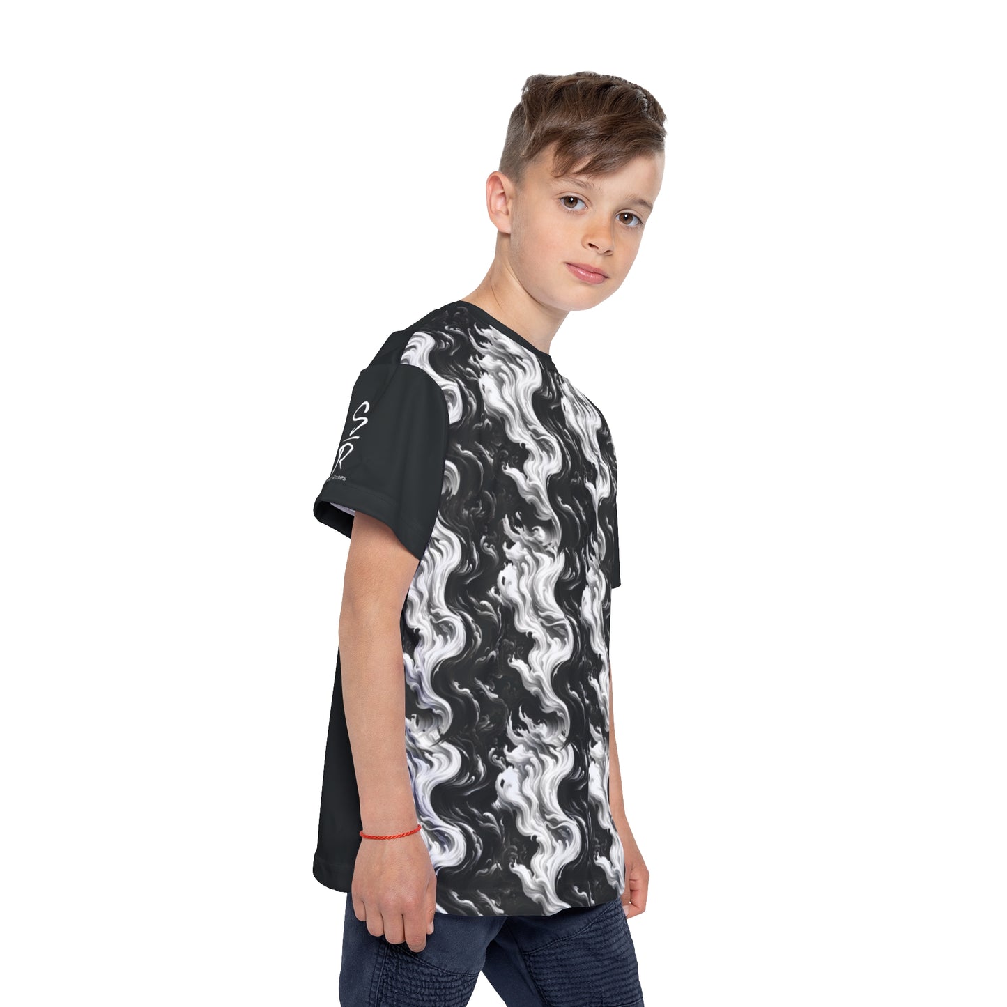 Holy Motion Tee- Black and White Waves