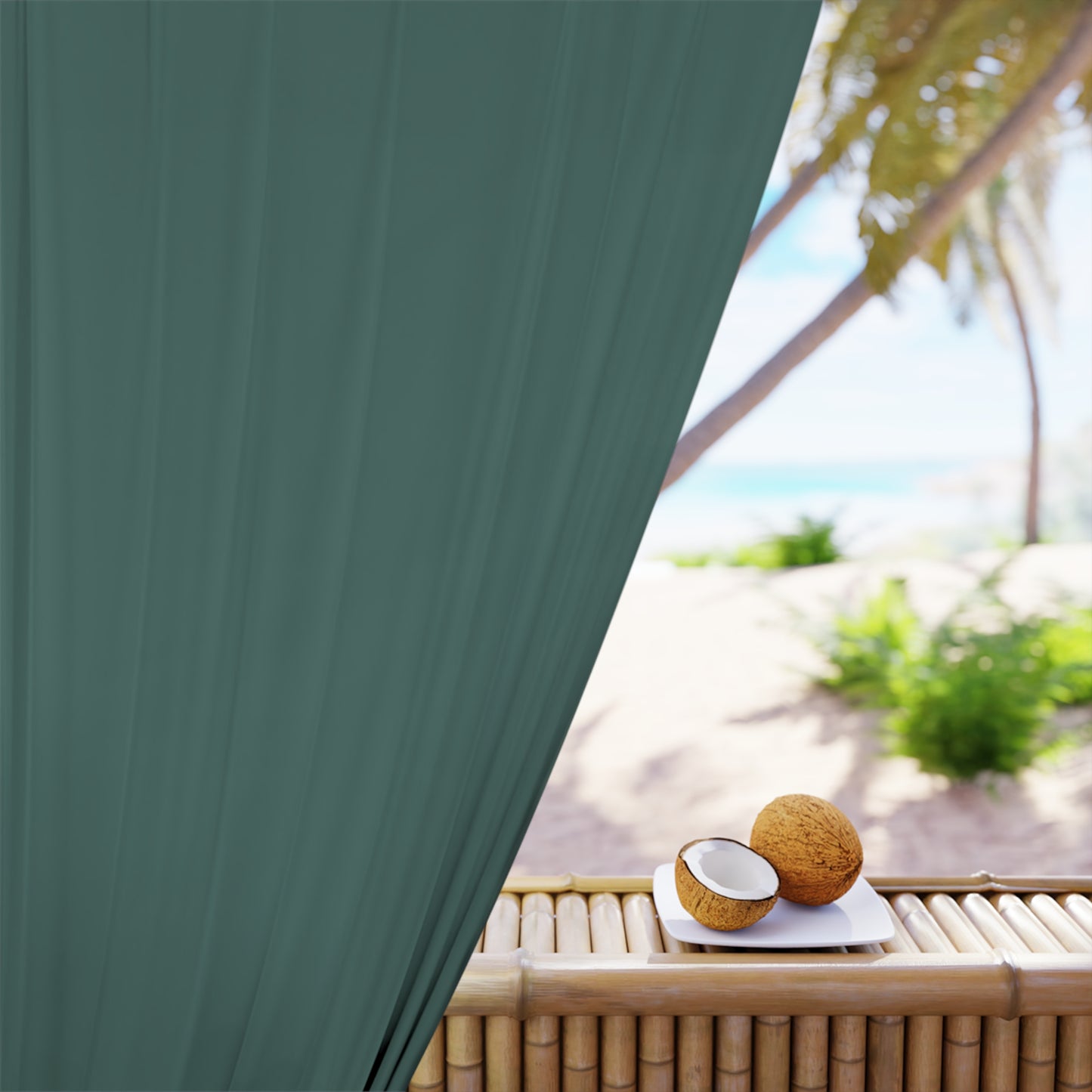 Jade Lattice Curtain Panel – Smoky Jade- Single Drapery for Living Room & Bedroom