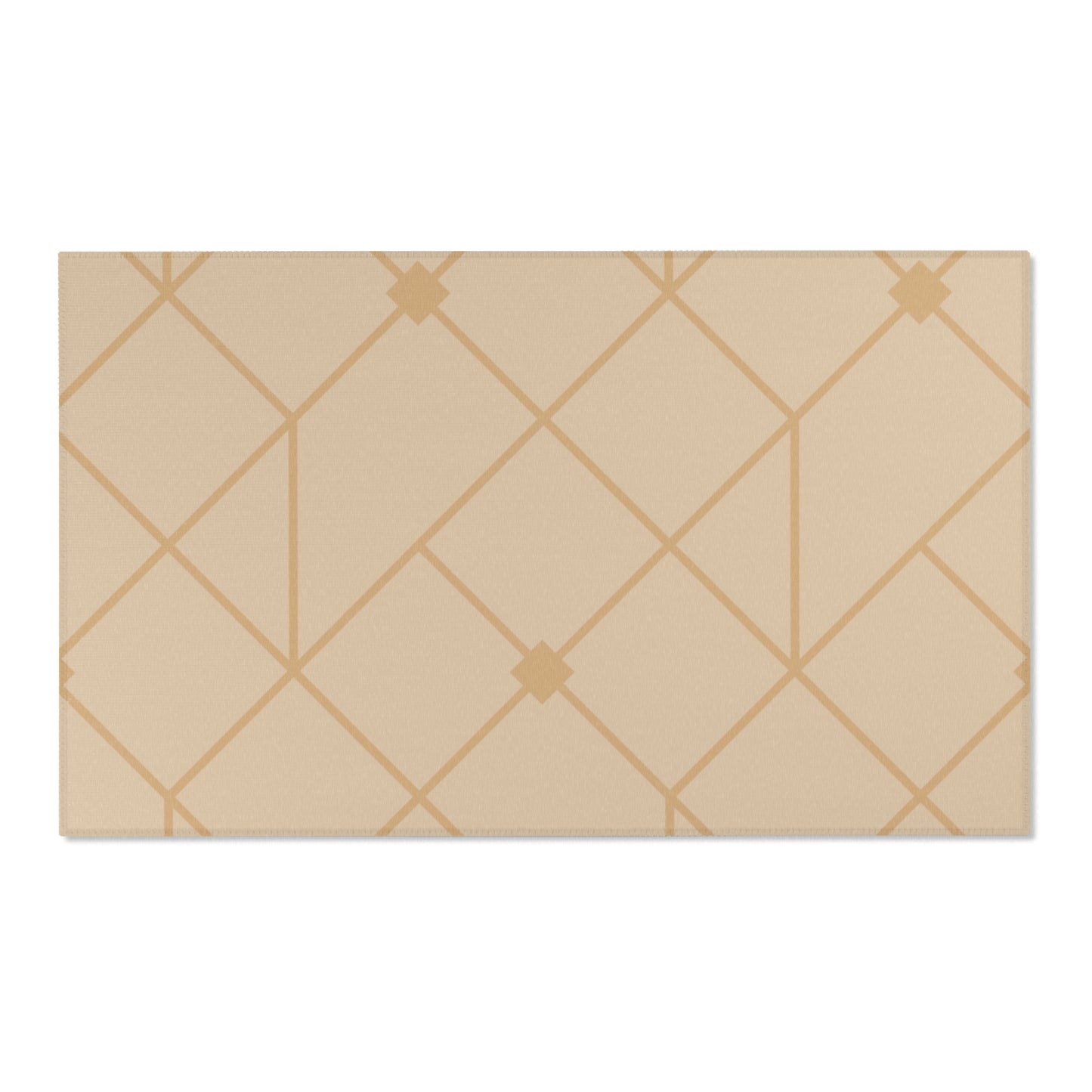 "Steadfast Beauty: Crossed Diamond Rug – Natural Deco Collection"