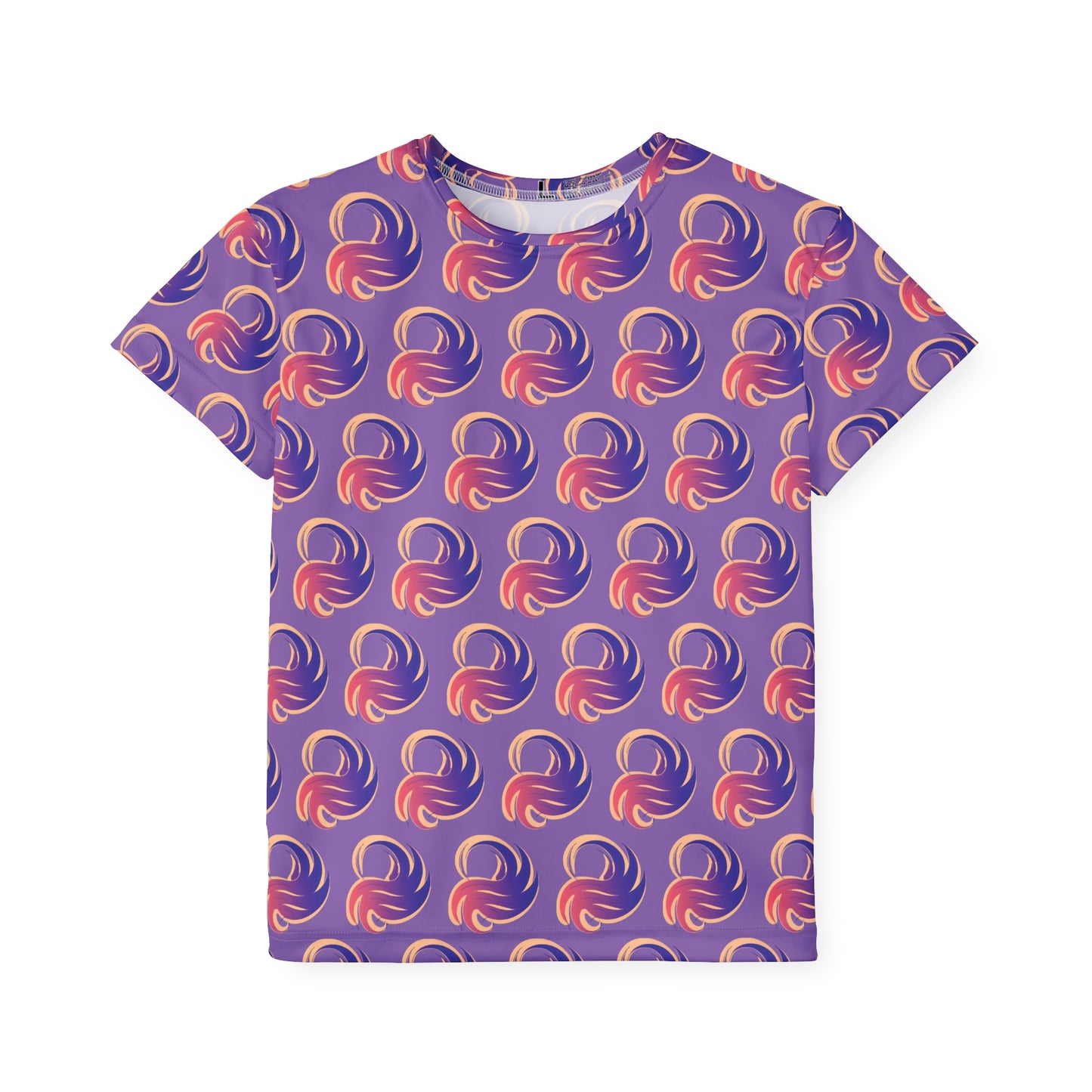 Divine Swirl Tee - Colorful Patterned Athletic Shirt for Young Athletes, Birthday Gift, Team Gear, Playwear, Activewear