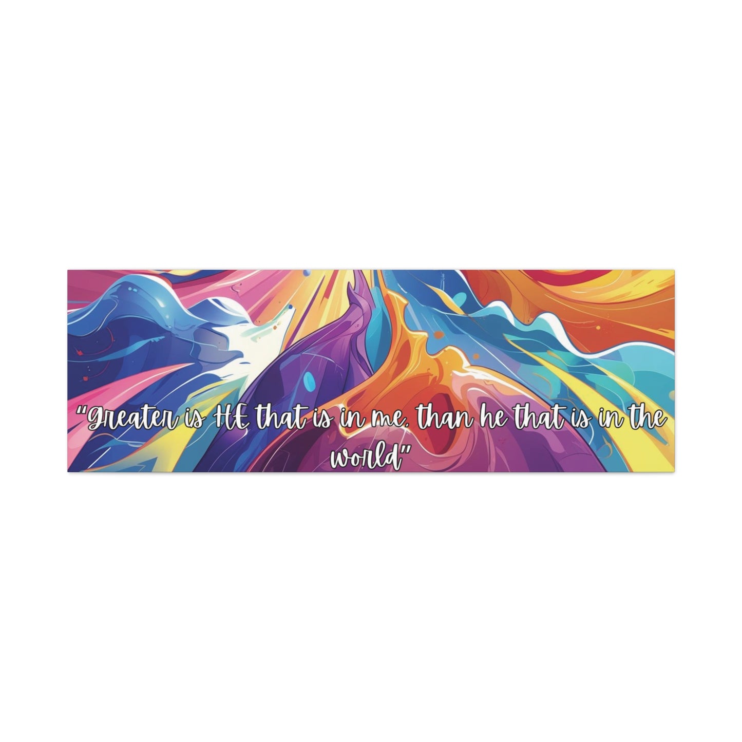 Greater Is He – Scripture Canvas Art